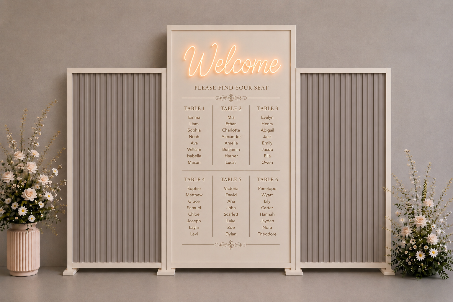 Ivory & Slatted Backdrops