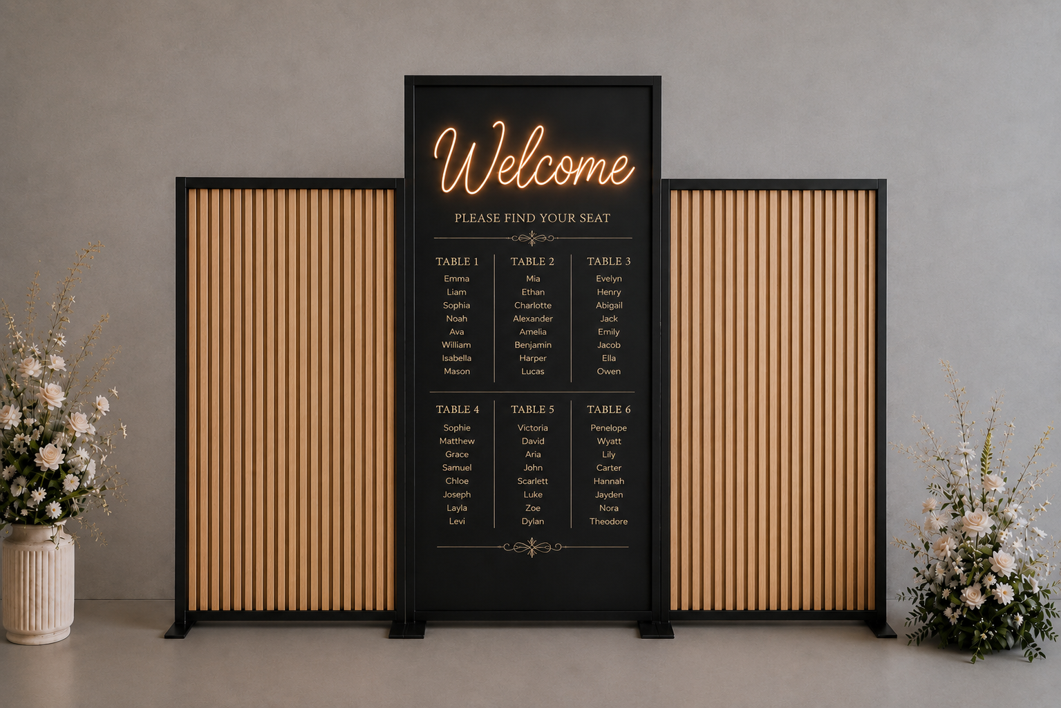 Black & Slatted Backdrops