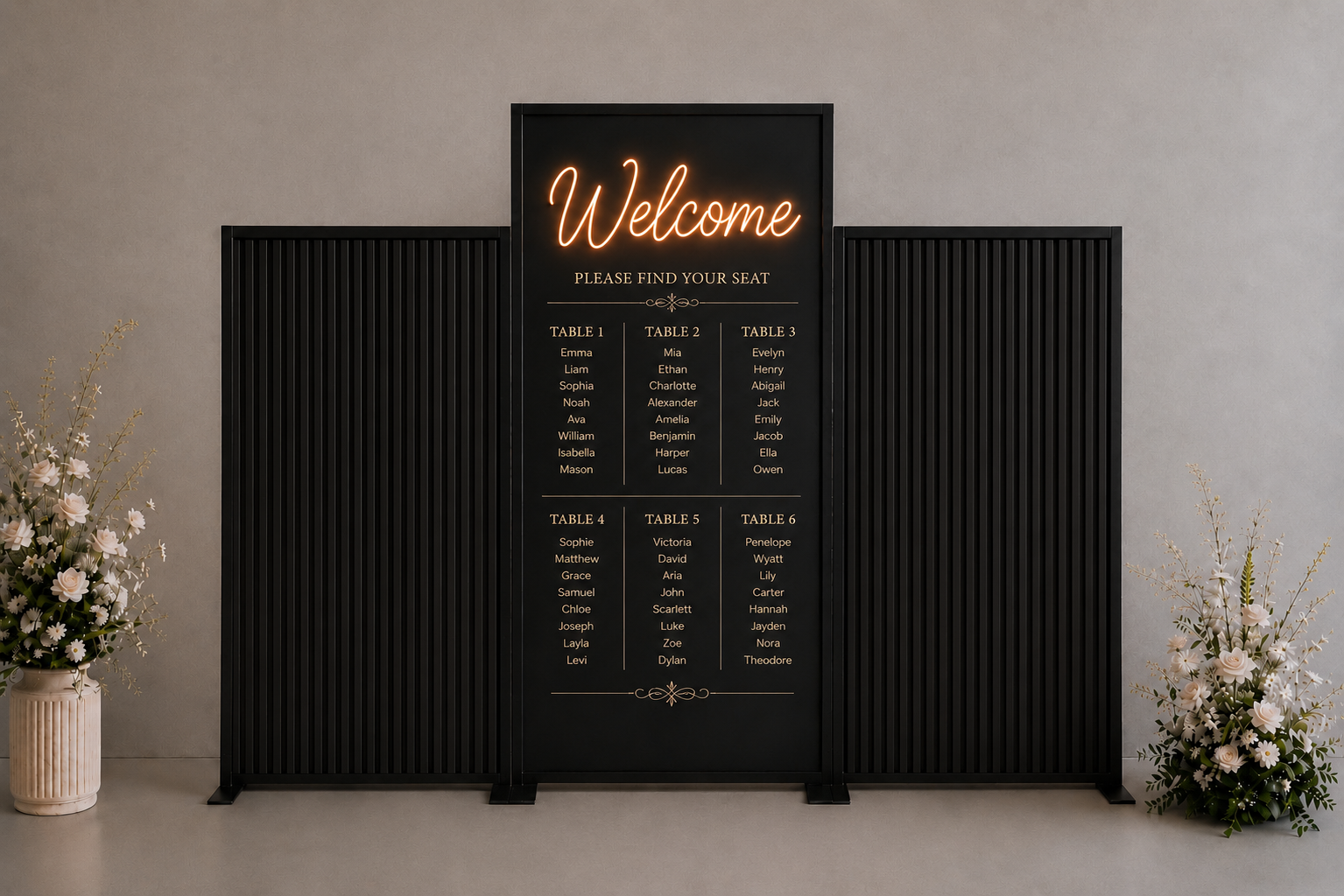 Black & Slatted Backdrops