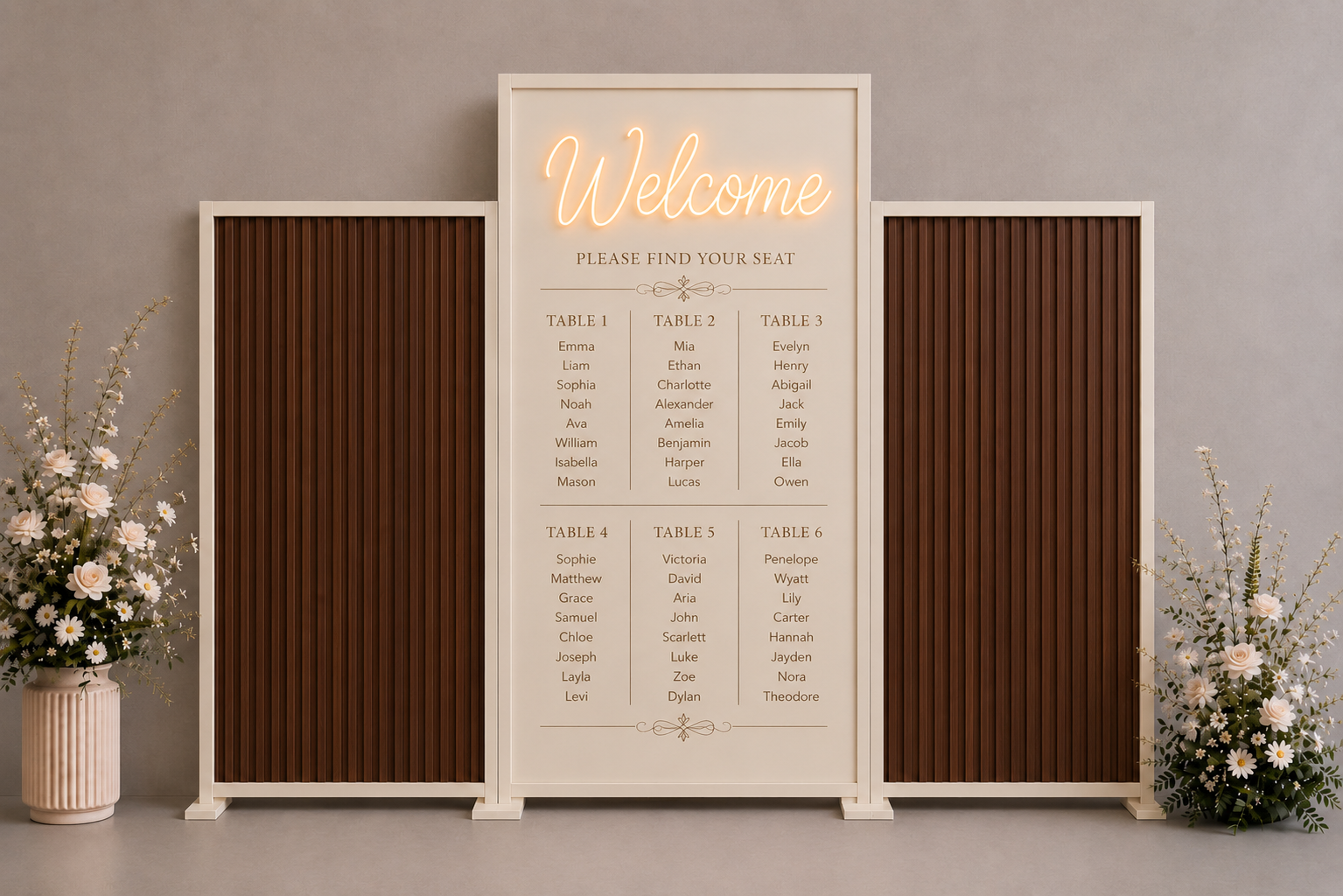 Ivory & Slatted Backdrops