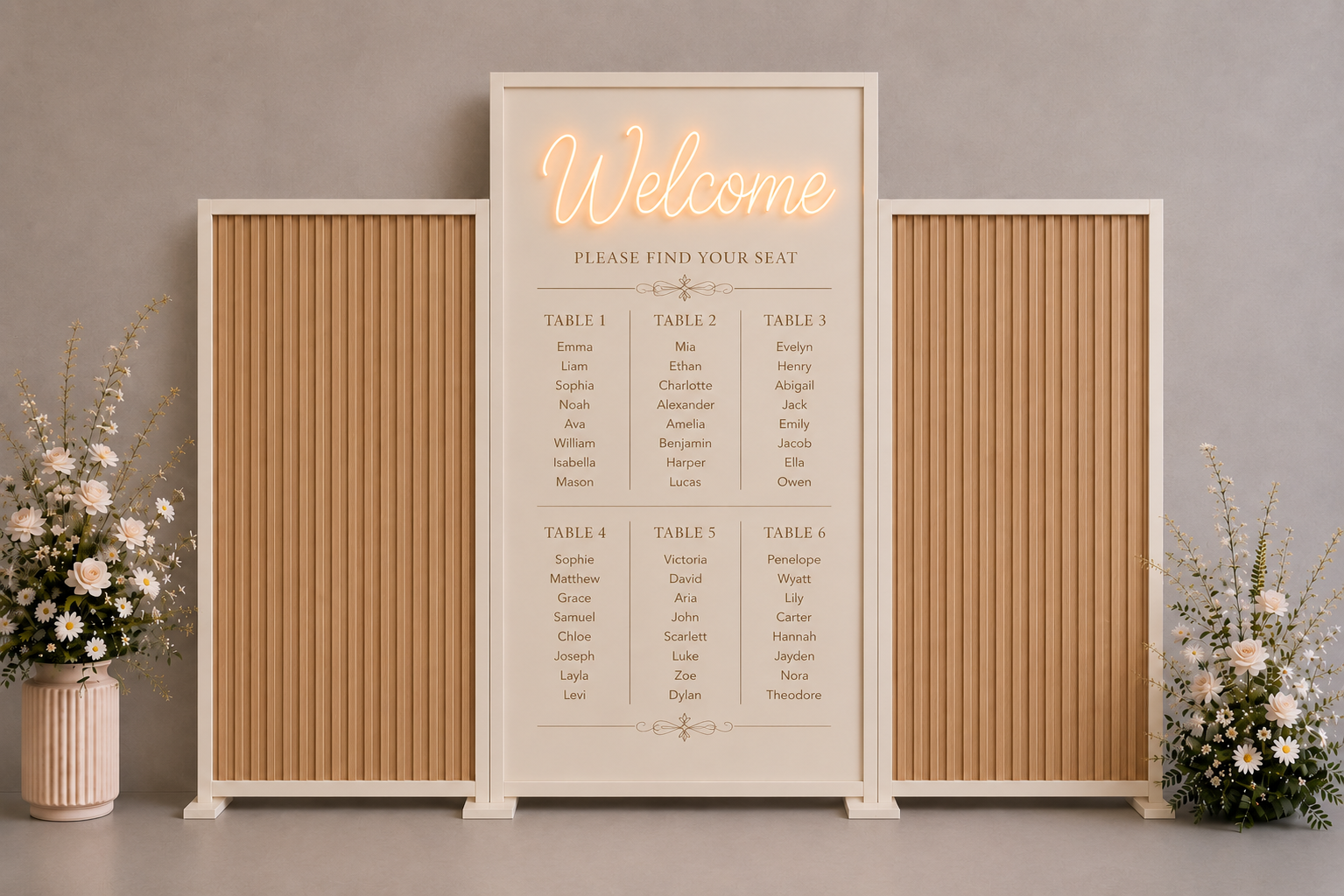 Ivory & Slatted Backdrops
