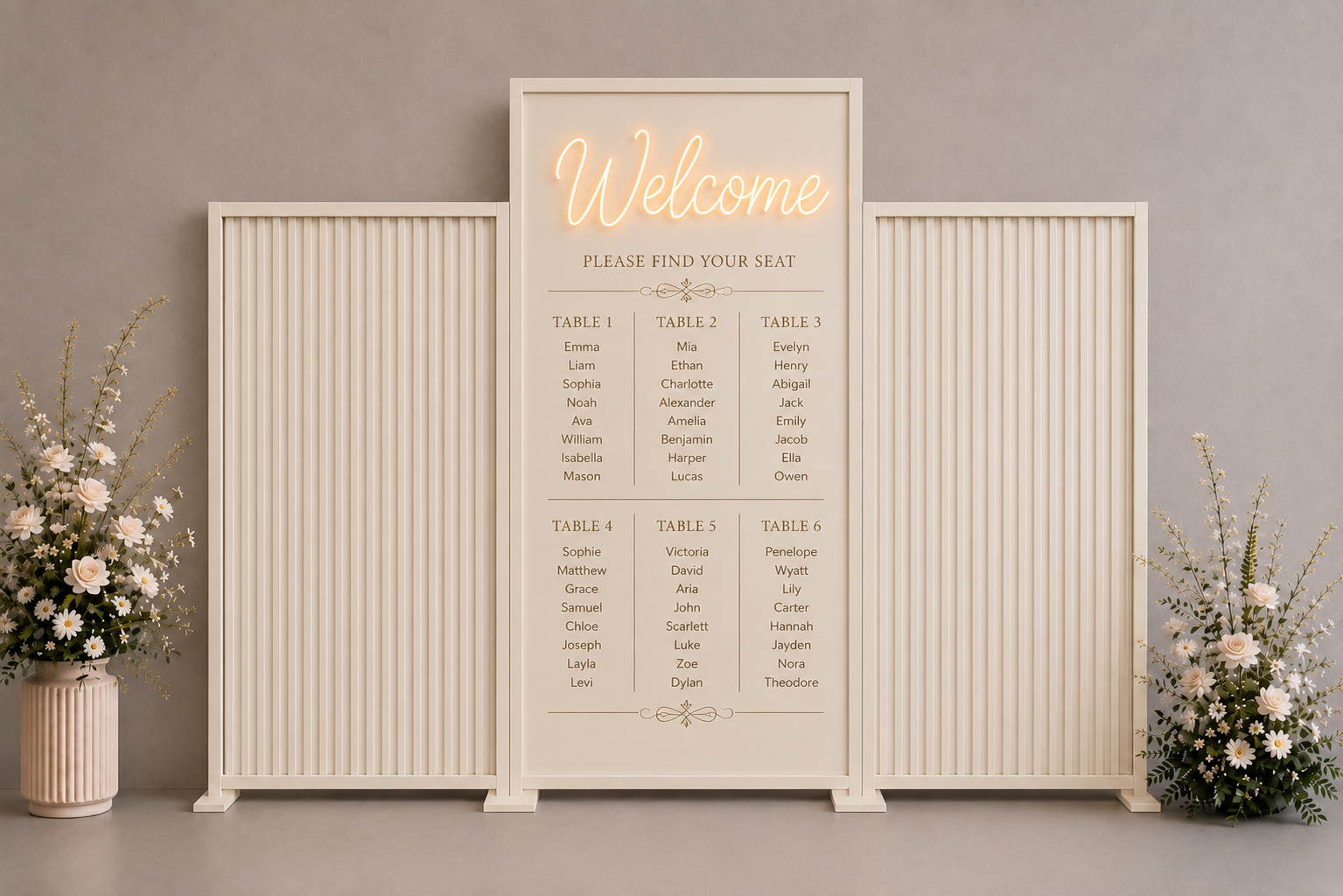 Ivory & Slatted Backdrops
