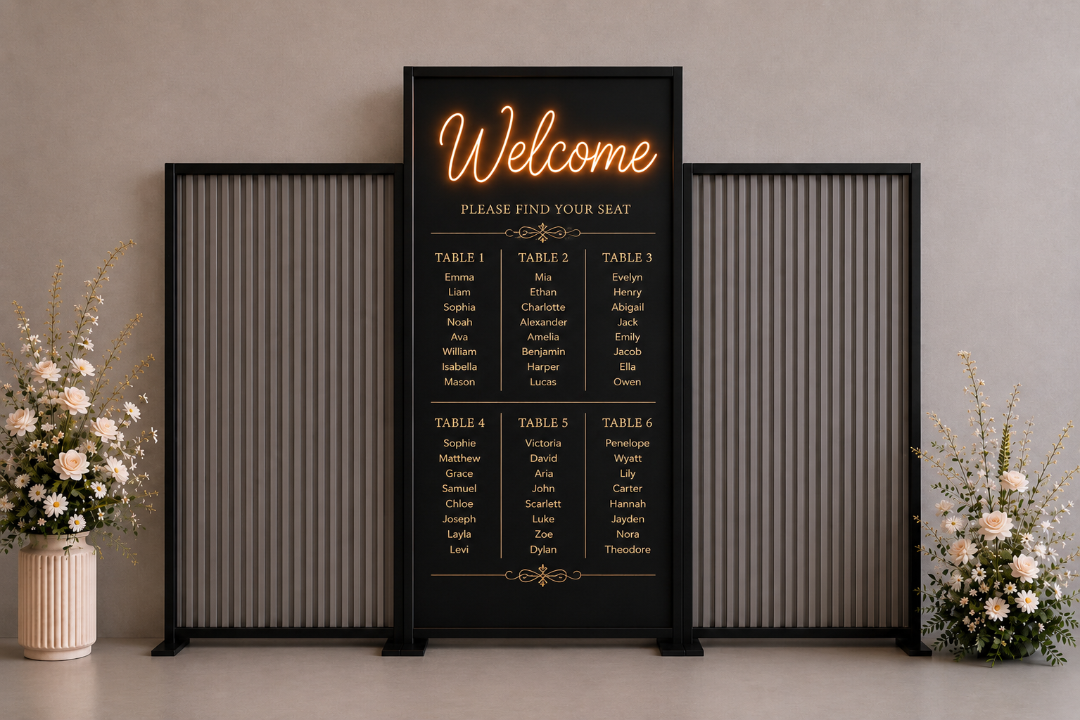 Black & Slatted Backdrops