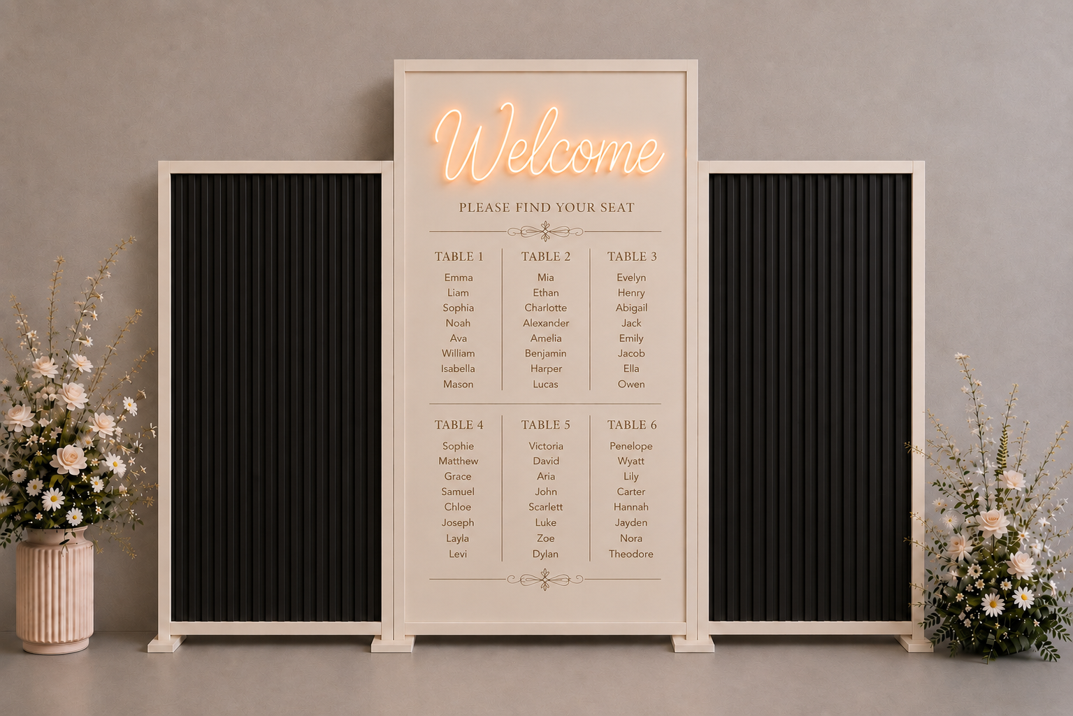 Ivory & Slatted Backdrops