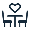 Icône table avec coeur