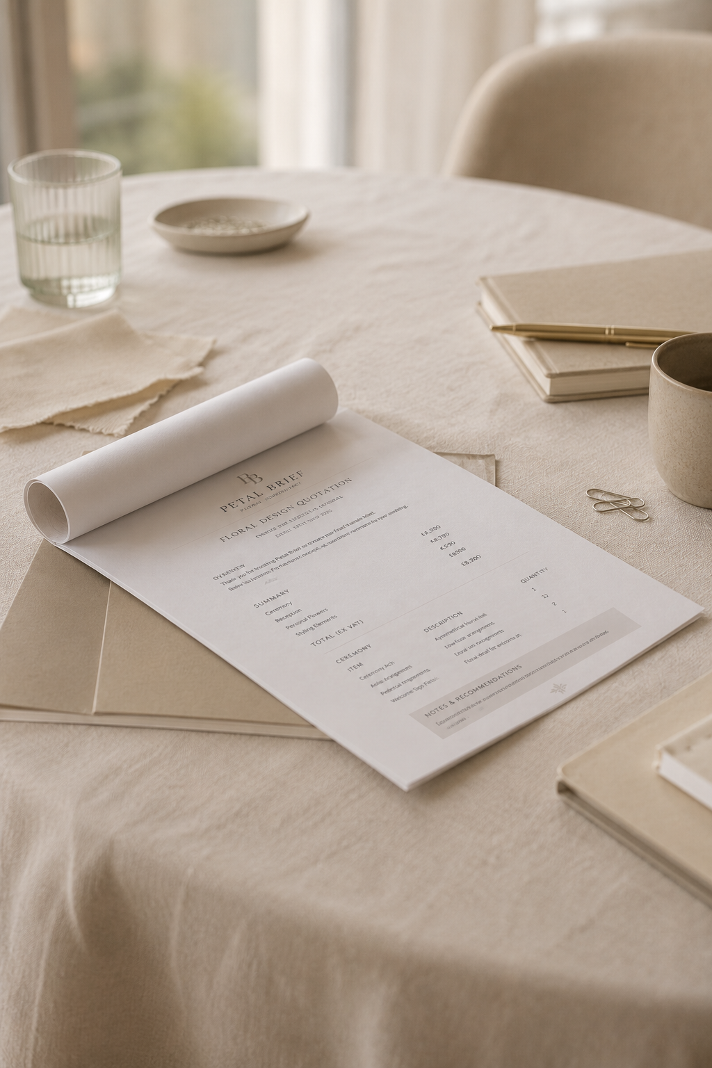 Receive your wedding flower quotations