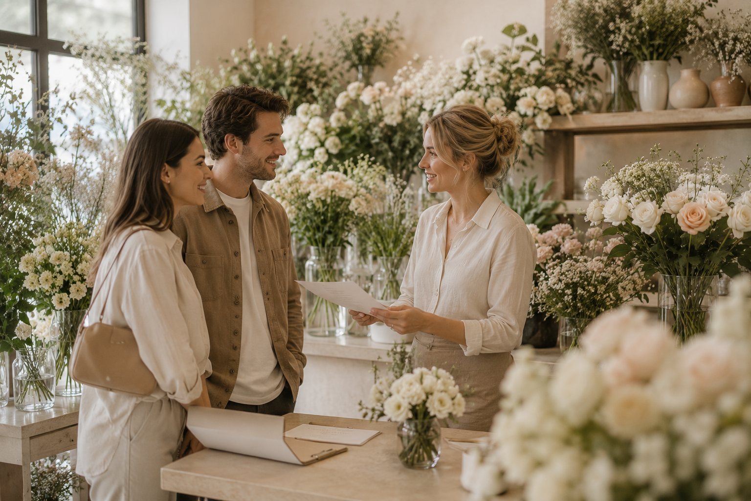 Working through your wedding flower requorements together