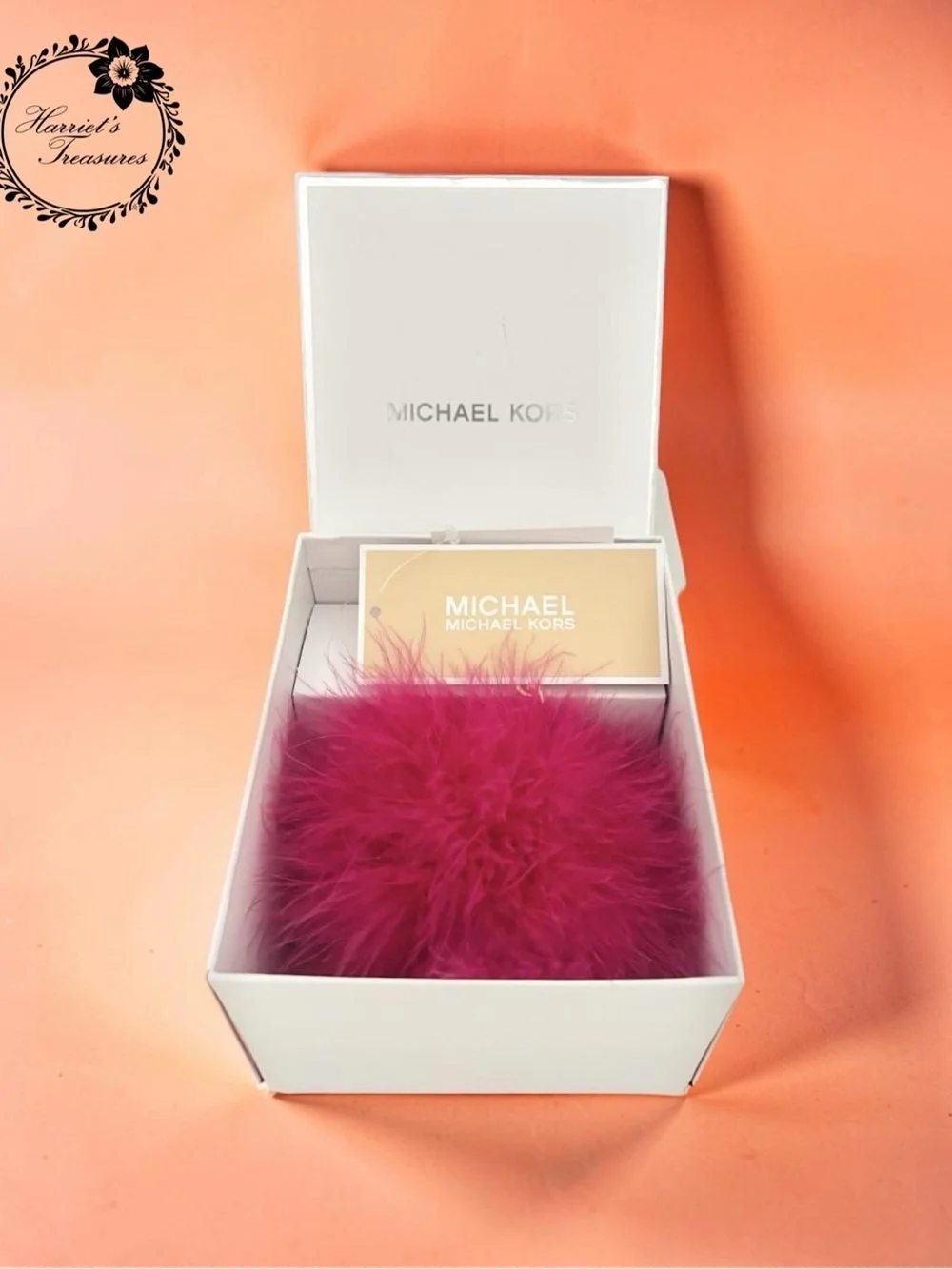 Michael Kors Magenta Feather Pompom Charm