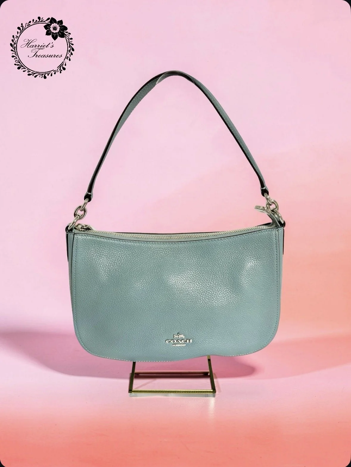 Aquamarine Coach Shoulder Bag