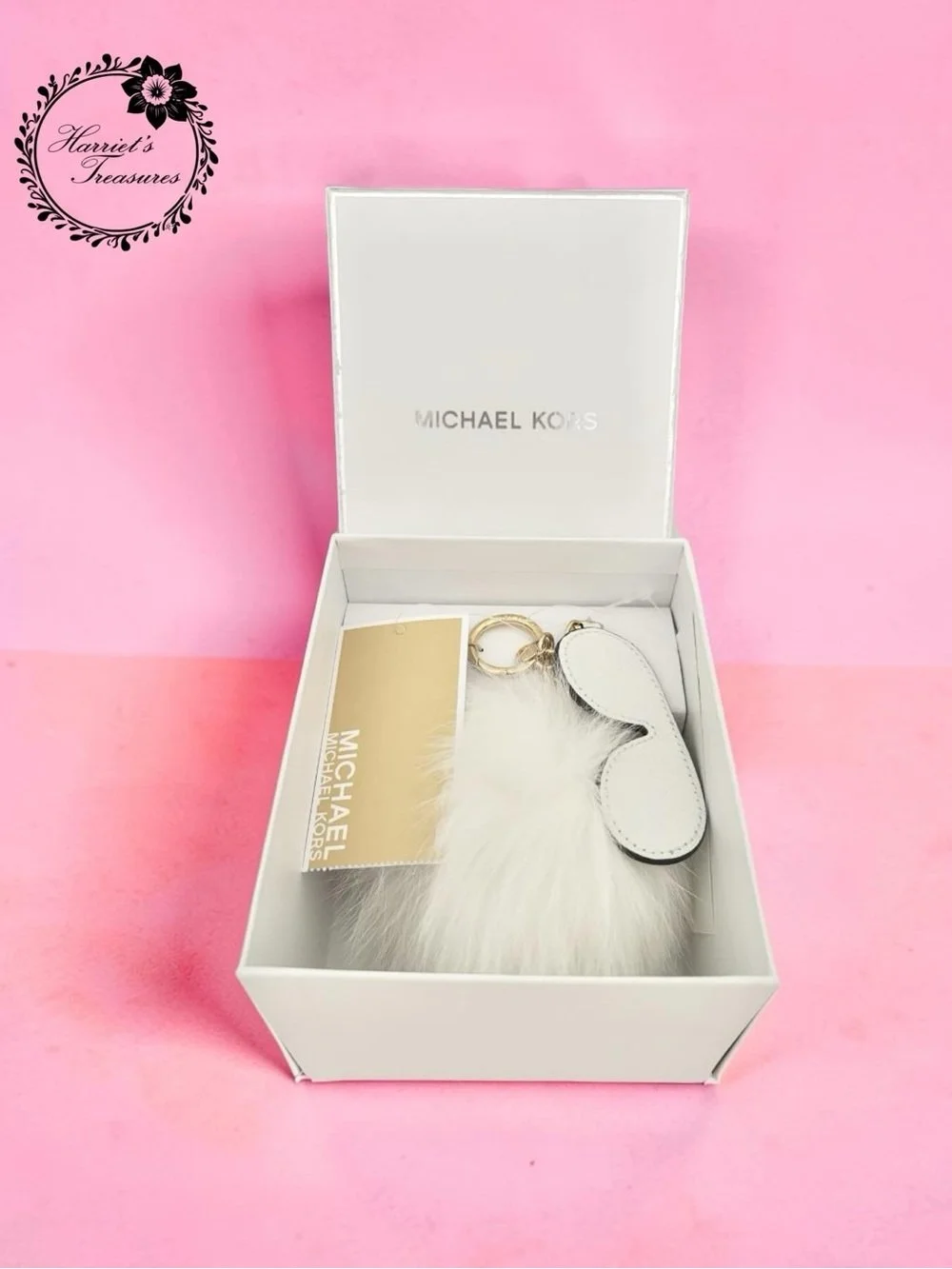 Michael Kors White Fur Pompom Charm