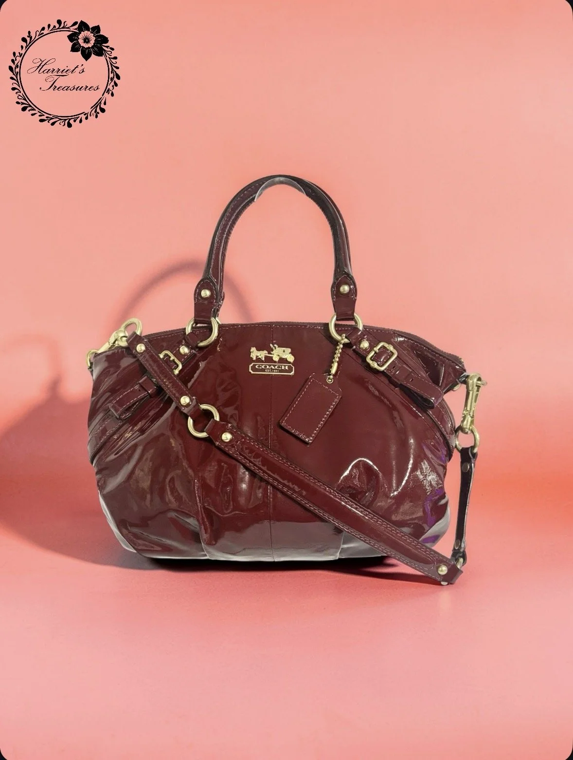 Burgundy Coach Satchel