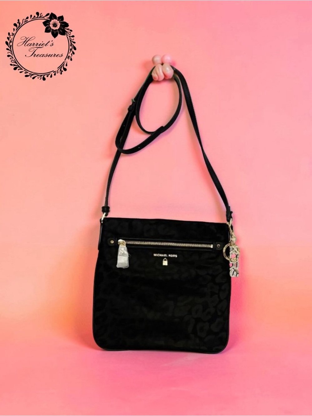 Michael Kors Black Leopard Crossbody Bag