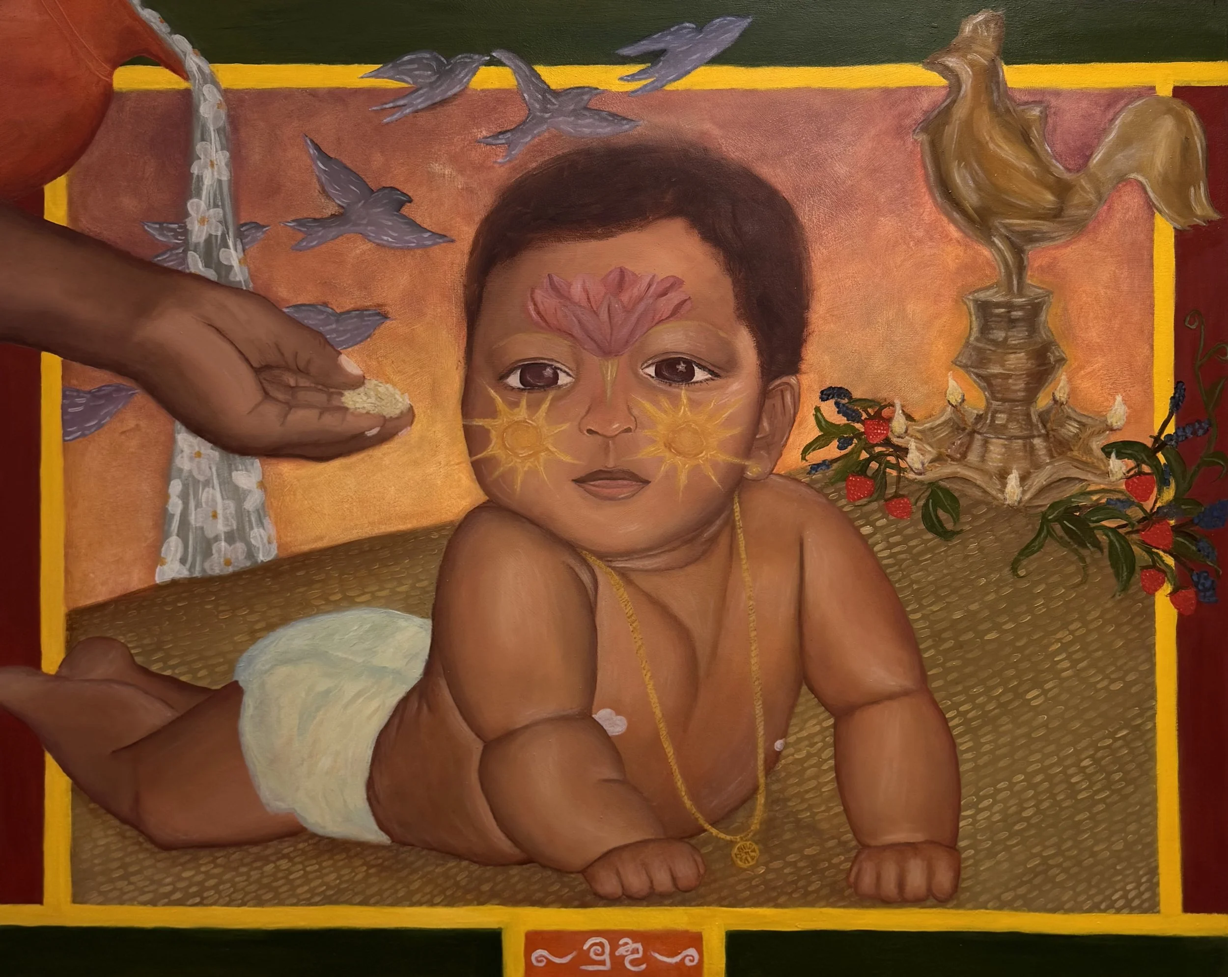 Muthu - Oil on Board, 80cm x 100cm x 2.4cm, 2025