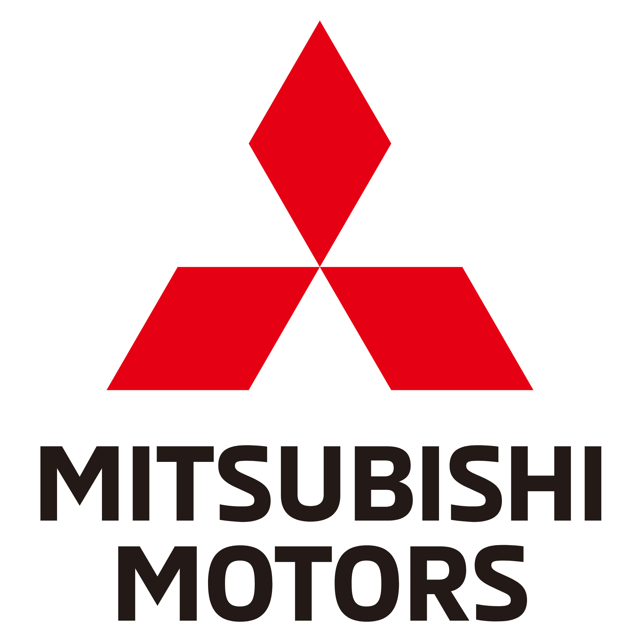 Mitsubishi Motors logo with red diamond shape and black text