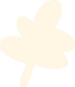 A simple, stylized drawing of a leaf in cream color.