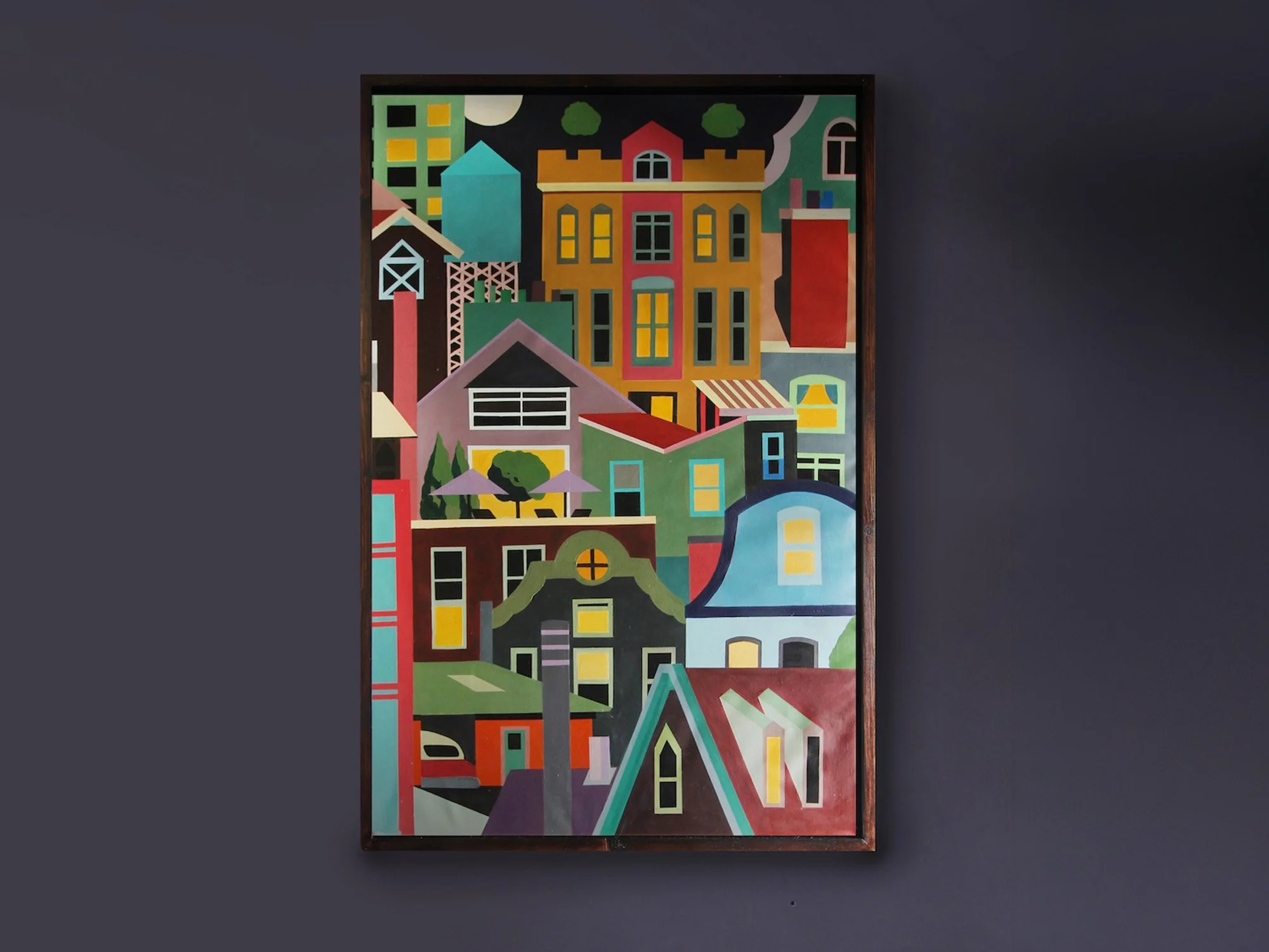 Blue Water Tower - 80cm x 60cm