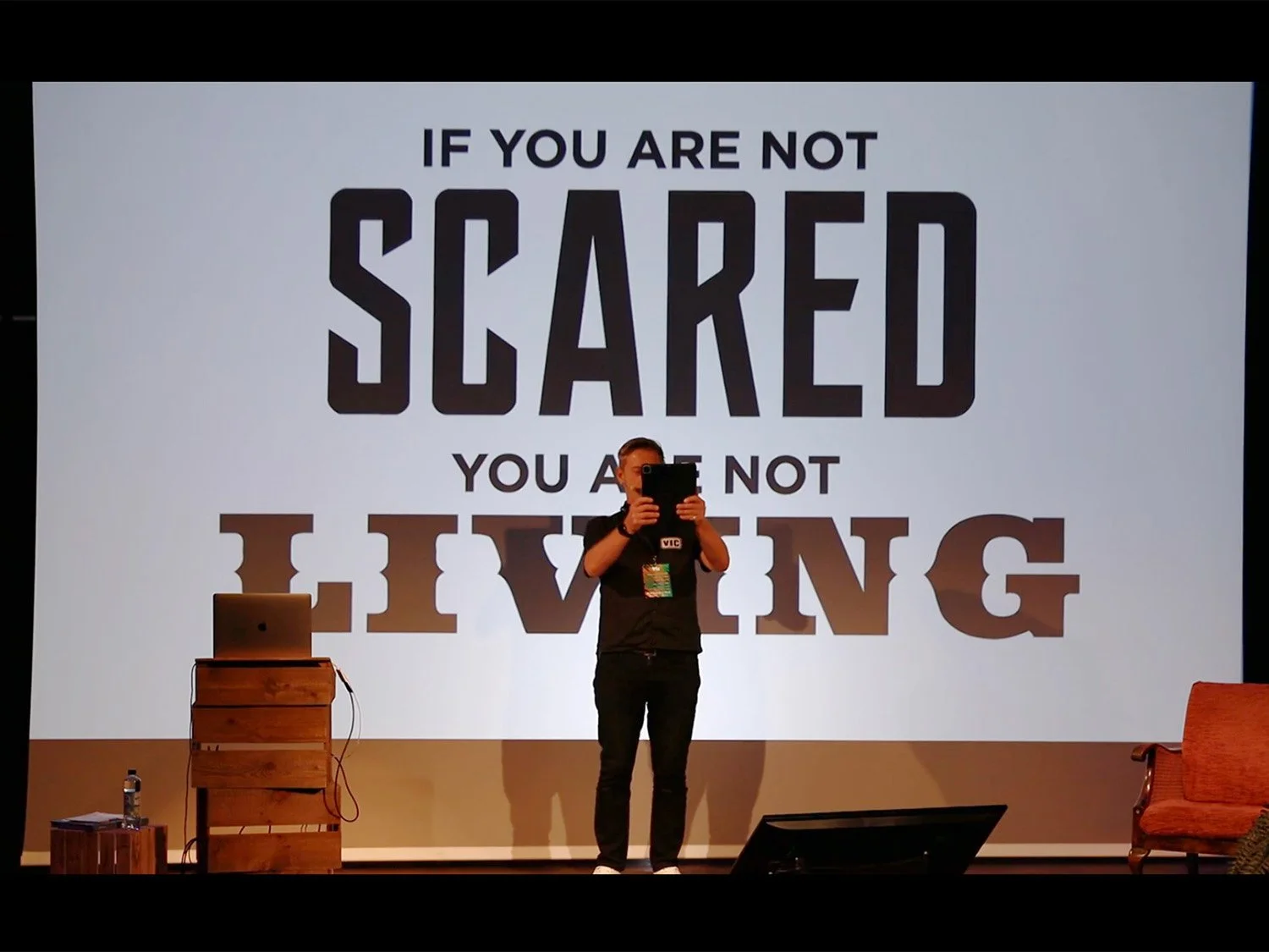 Vic Lee speaking about courage, creativity and taking opportunities
