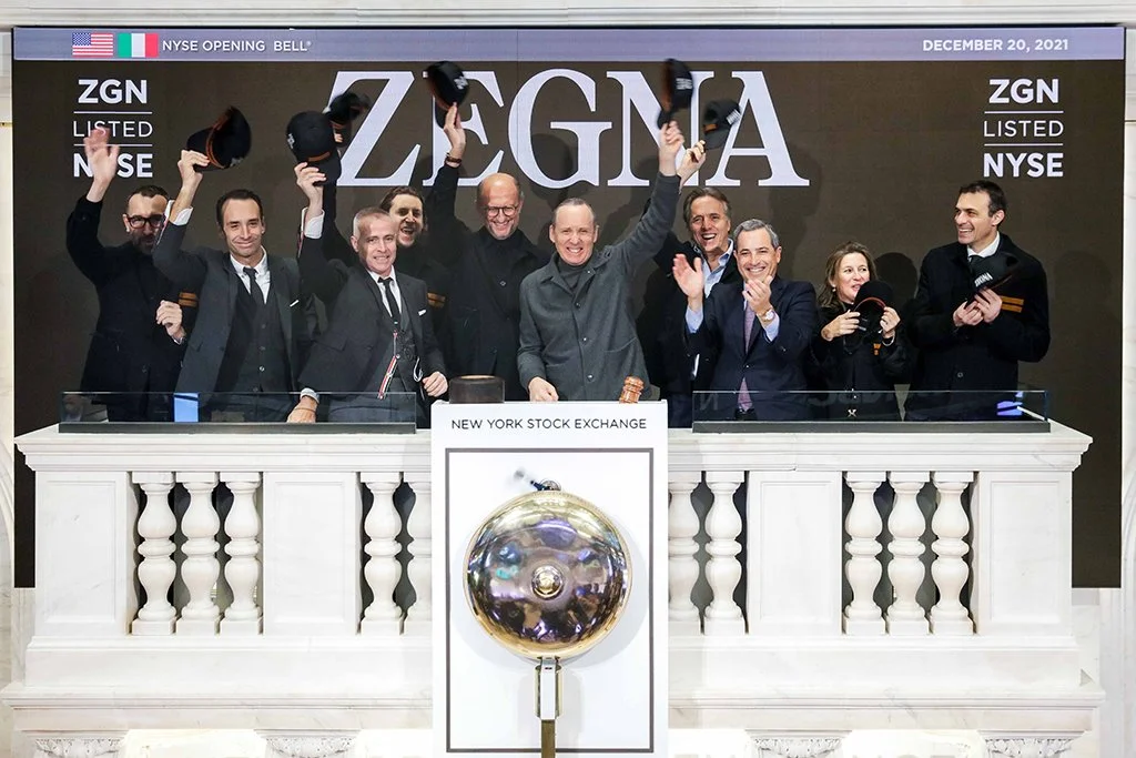 Zegna is celebrating the New York Stock Exchange bell ringing ceremony after a SPAC IPO.