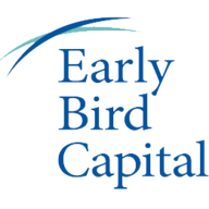 Logo of Early Bird Capital with blue text and a curved line above