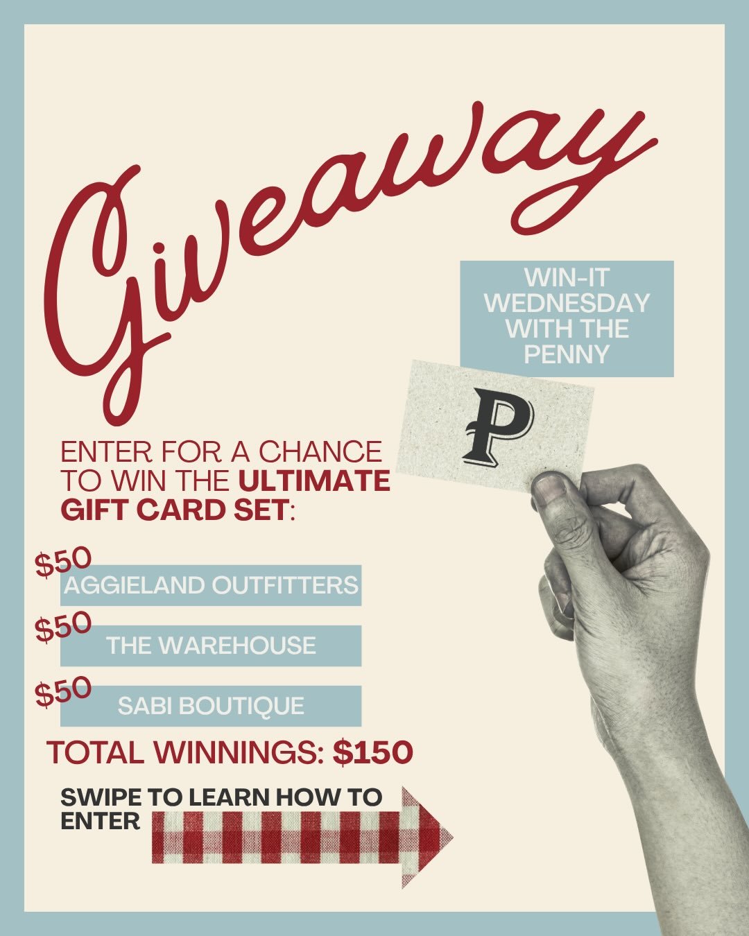 Win-It Wednesday 🍀 Enter for a chance to win the ultimate College Station gift card set ✨ 

How to Enter:
1: Follow us on Instagram @livethepenny 📱 
2: Like this post ❤️
3: Tag 2 friends you&rsquo;d love to shop with in the comments 🛍️ 
Enter by T