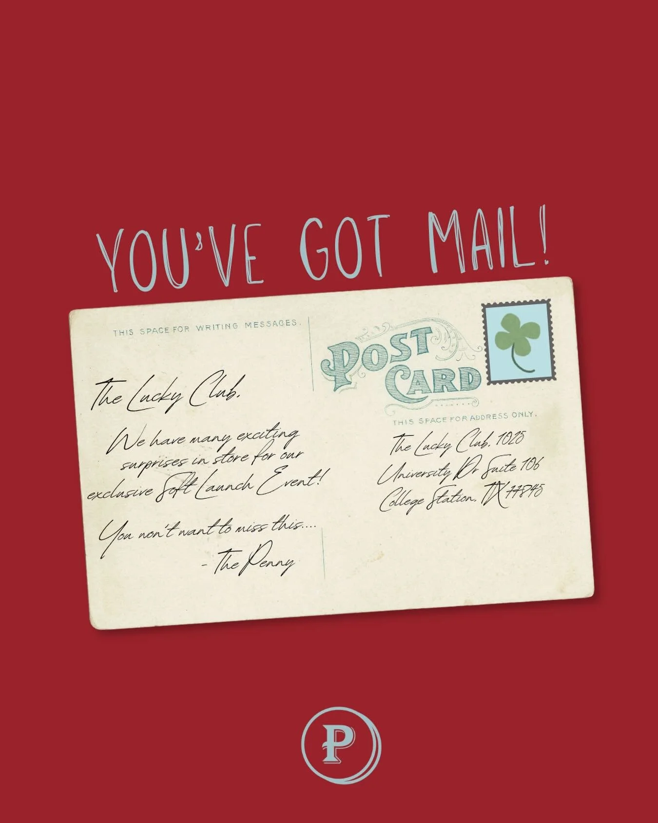 The Lucky Club: You&rsquo;ve got mail 😉 Check your inbox for info on our exclusive soft launch event, including fun, customized freebies ✨You won&rsquo;t want to miss this! 🍀

#tamu #collegestation #studentliving #livethepenny #livelucky