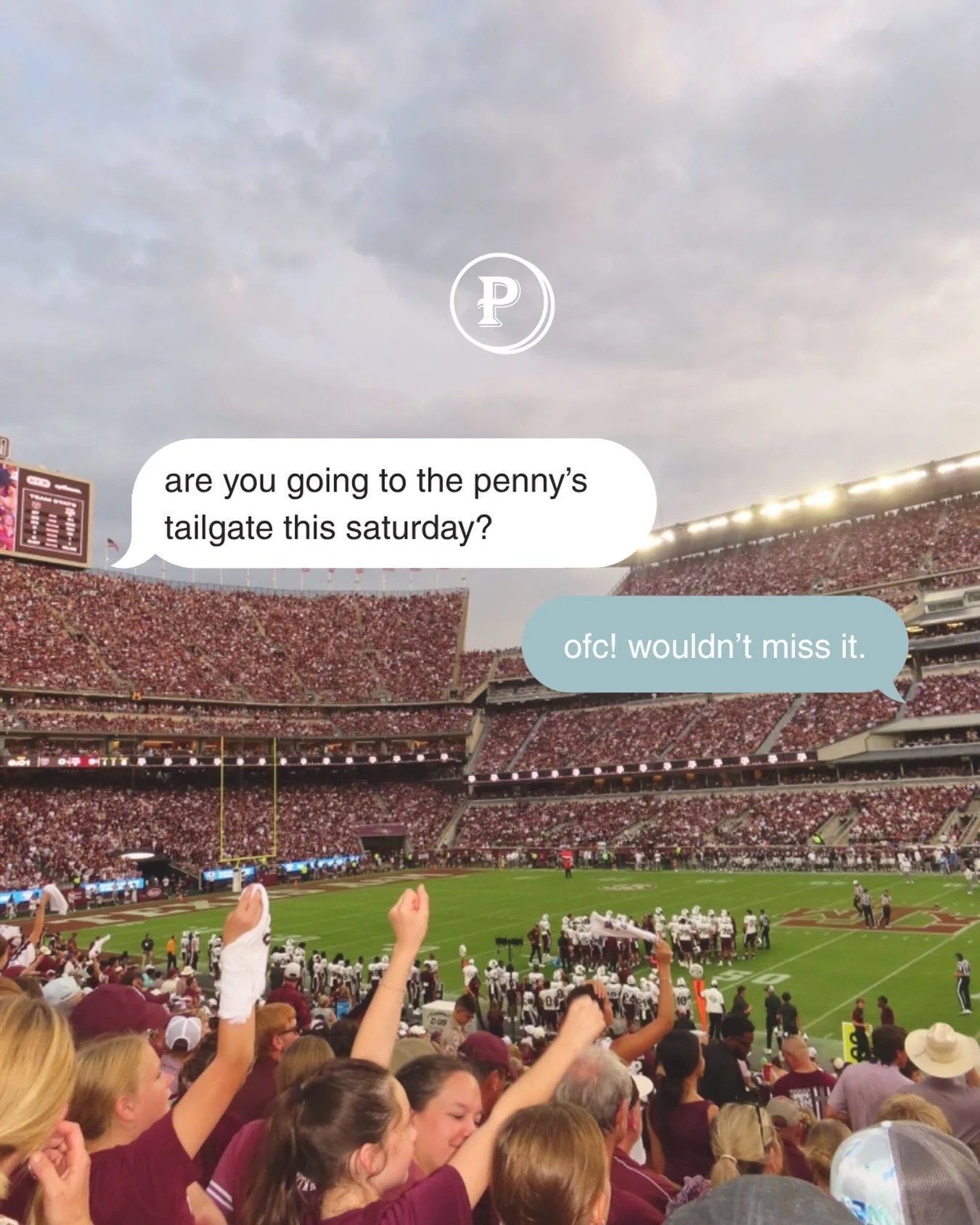 Game day looks better with The Penny 🏈 

Meet us at Aggie Park 9/12 before kickoff for free food, drinks, and a good time. Grab your crew, come hang with us, and start your Saturday the lucky way. 🍀

See you at the tailgate, Aggies! Gig &rsquo;em! 