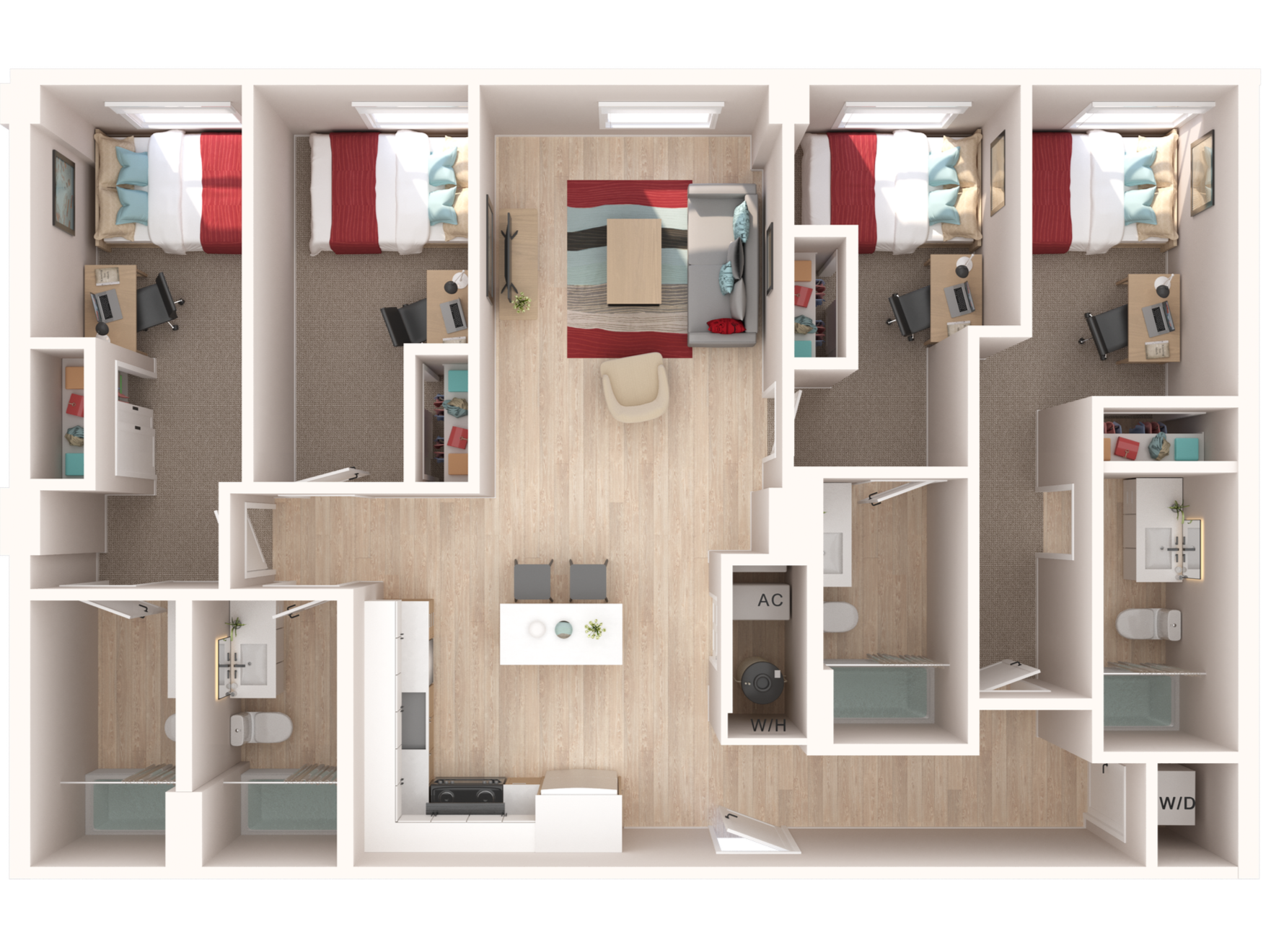 The Alloy Four Bedroom Floor Plan