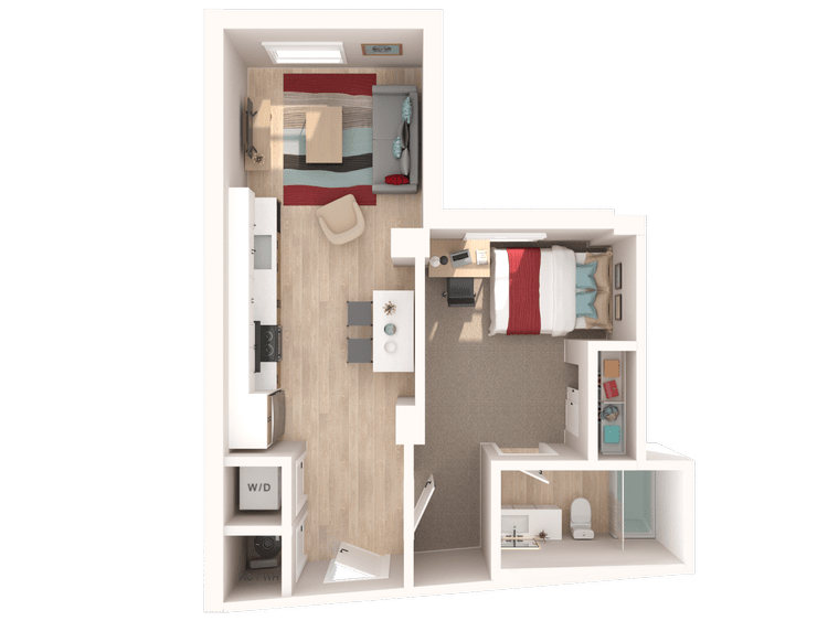 The Penny on College Main The Lucky floor plan, 599 square feet, 1 bed 1 bath in College Station, TX