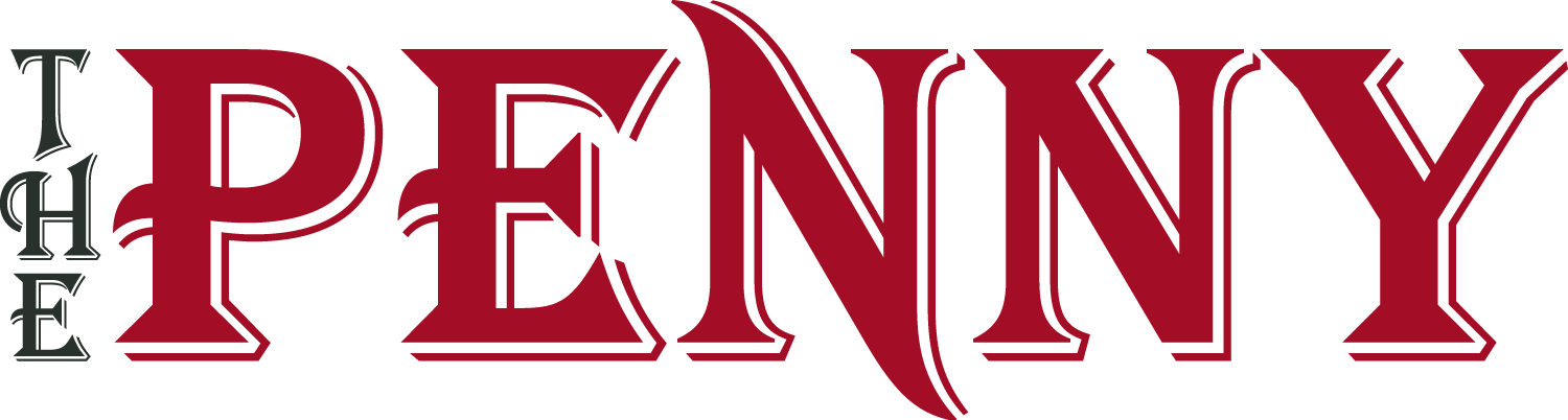 The text 'The Penny' styled in large red and black gothic font.