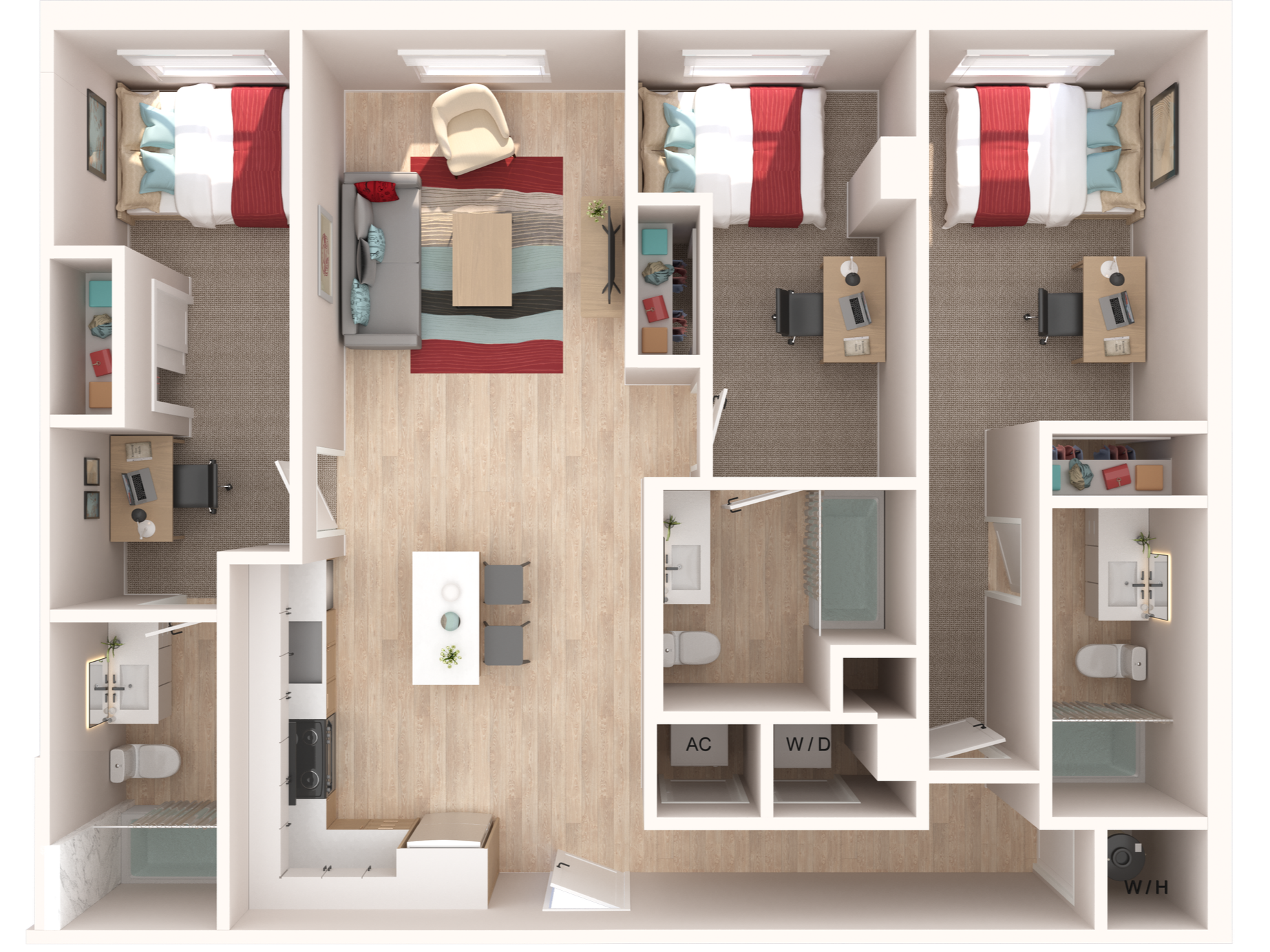 The Exchange Three Bedroom Floor Plan