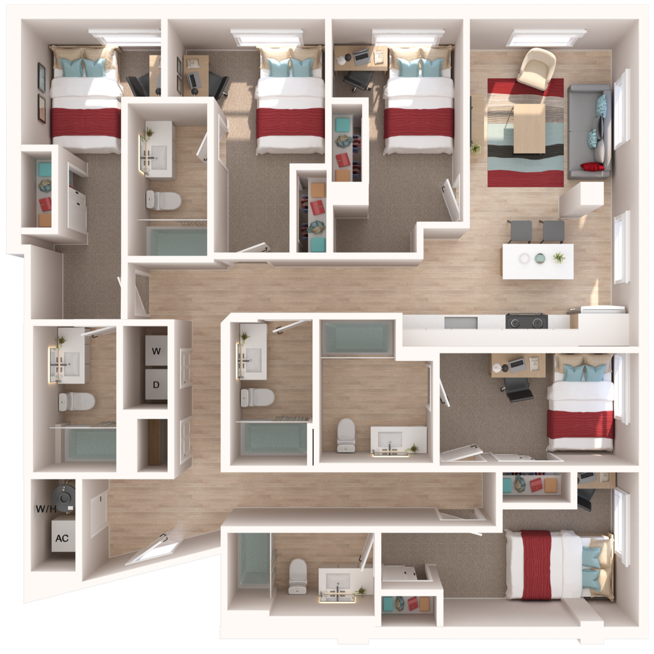 The Fortune Five Bedroom Floor Plan