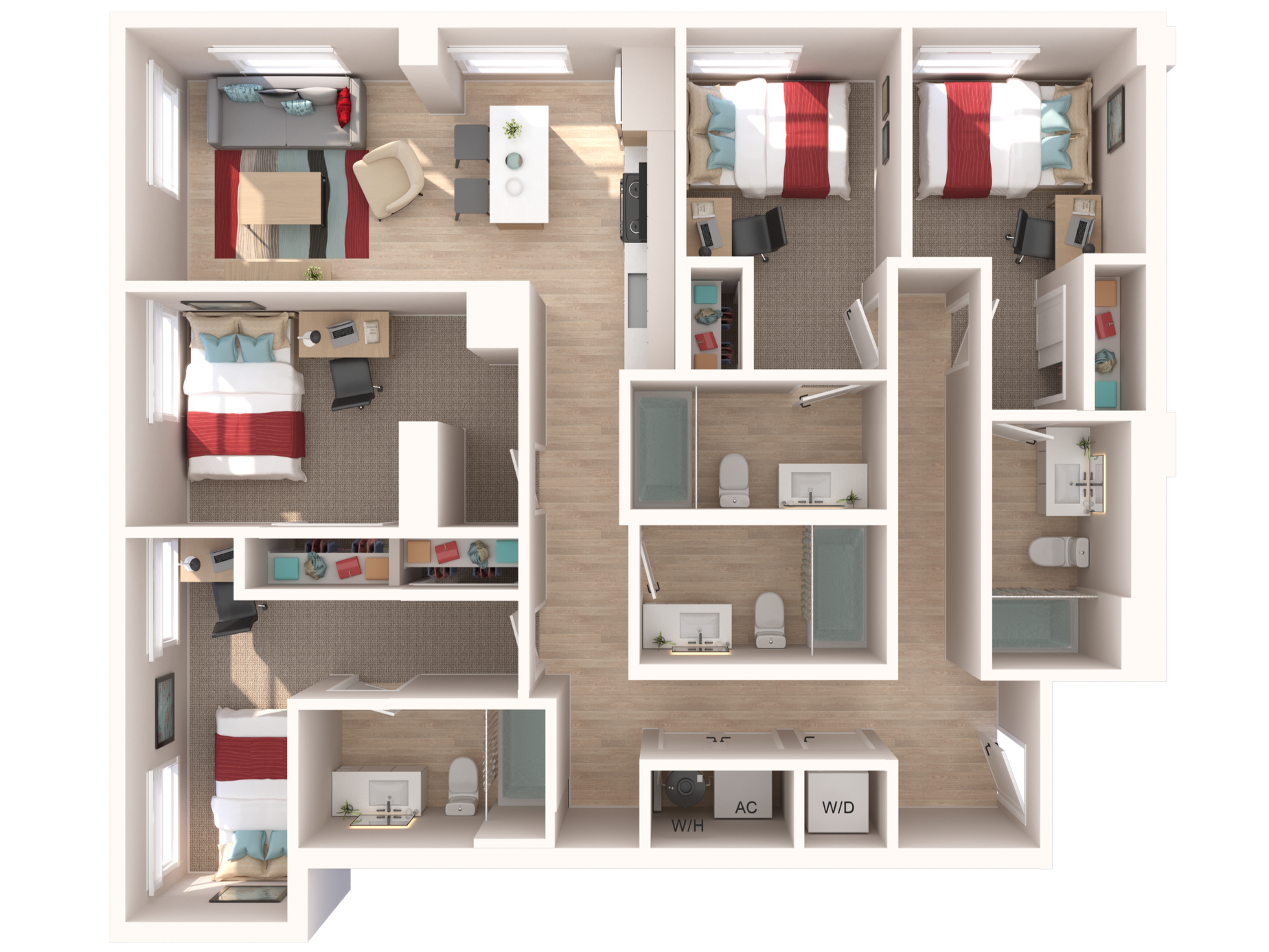 The Abe Four Bedroom Floor Plan