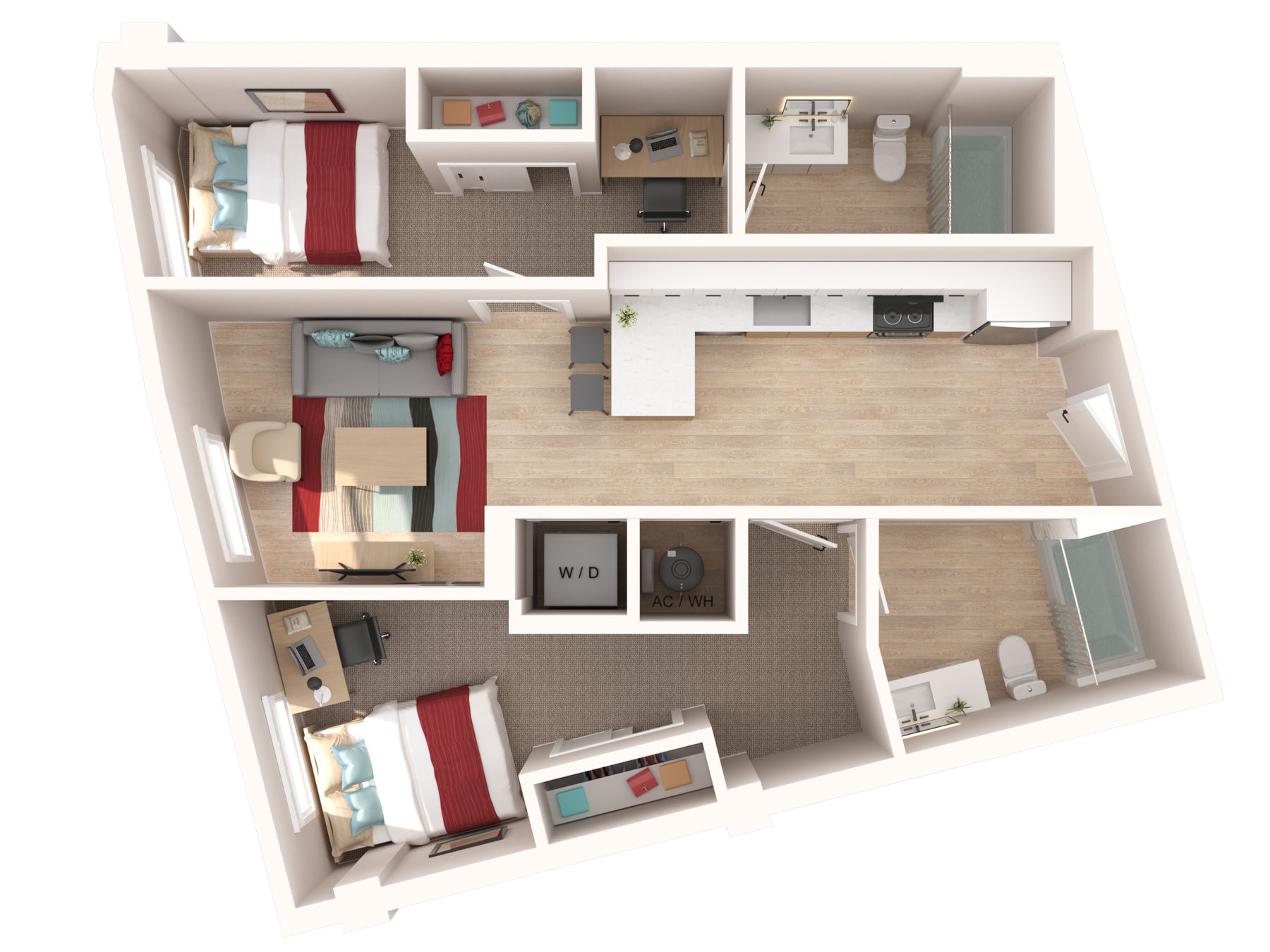 The Copper Two Bedroom Floor Plan