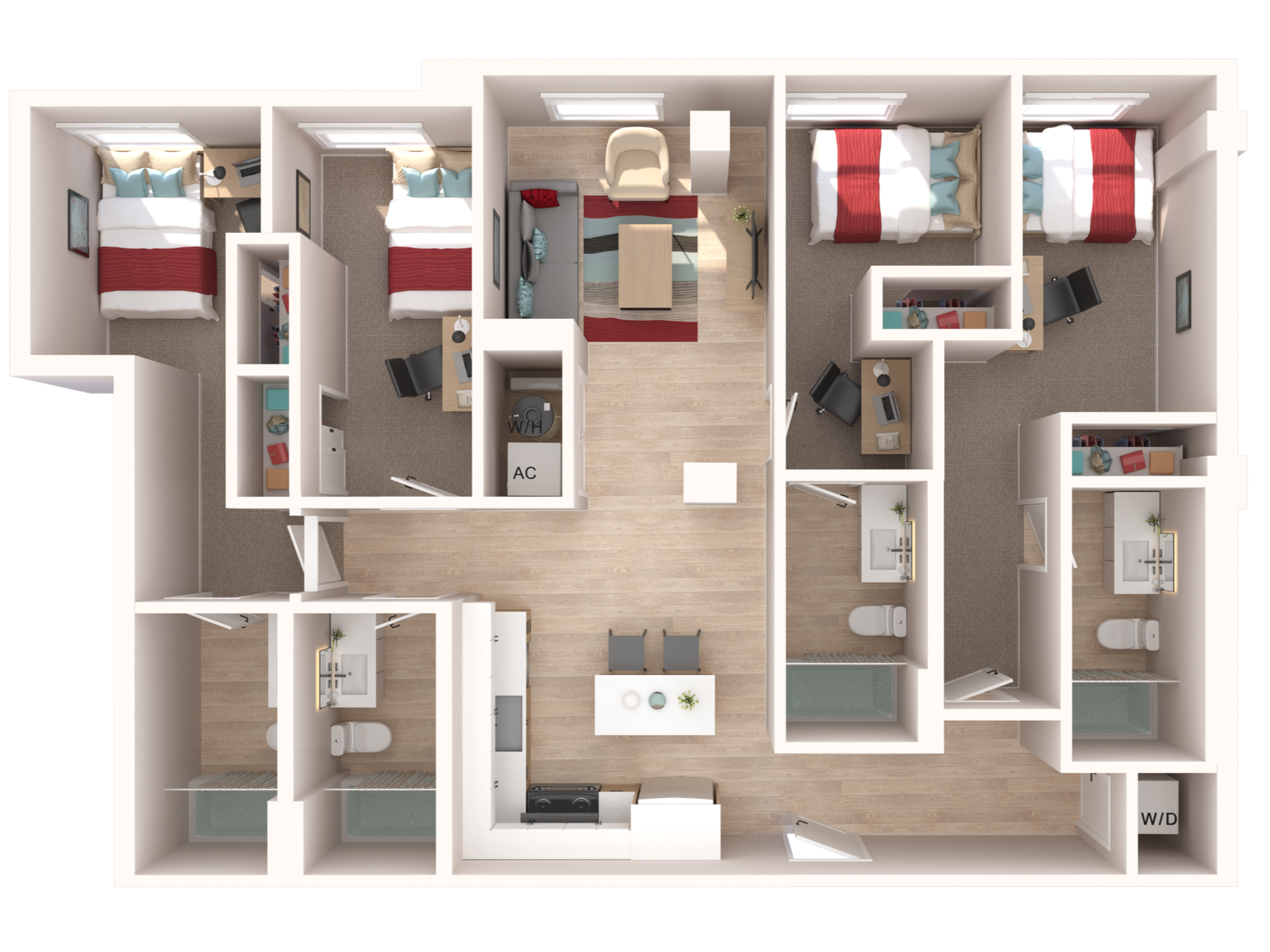 The Lincoln Four Bedroom Floor Plan
