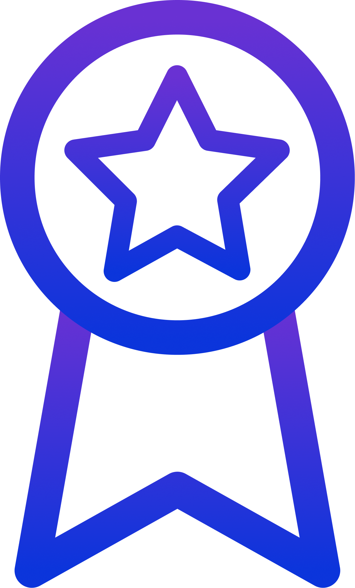 A digital image of a certificate ribbon all in shades of blue and purple to signify having achieved this certificate.