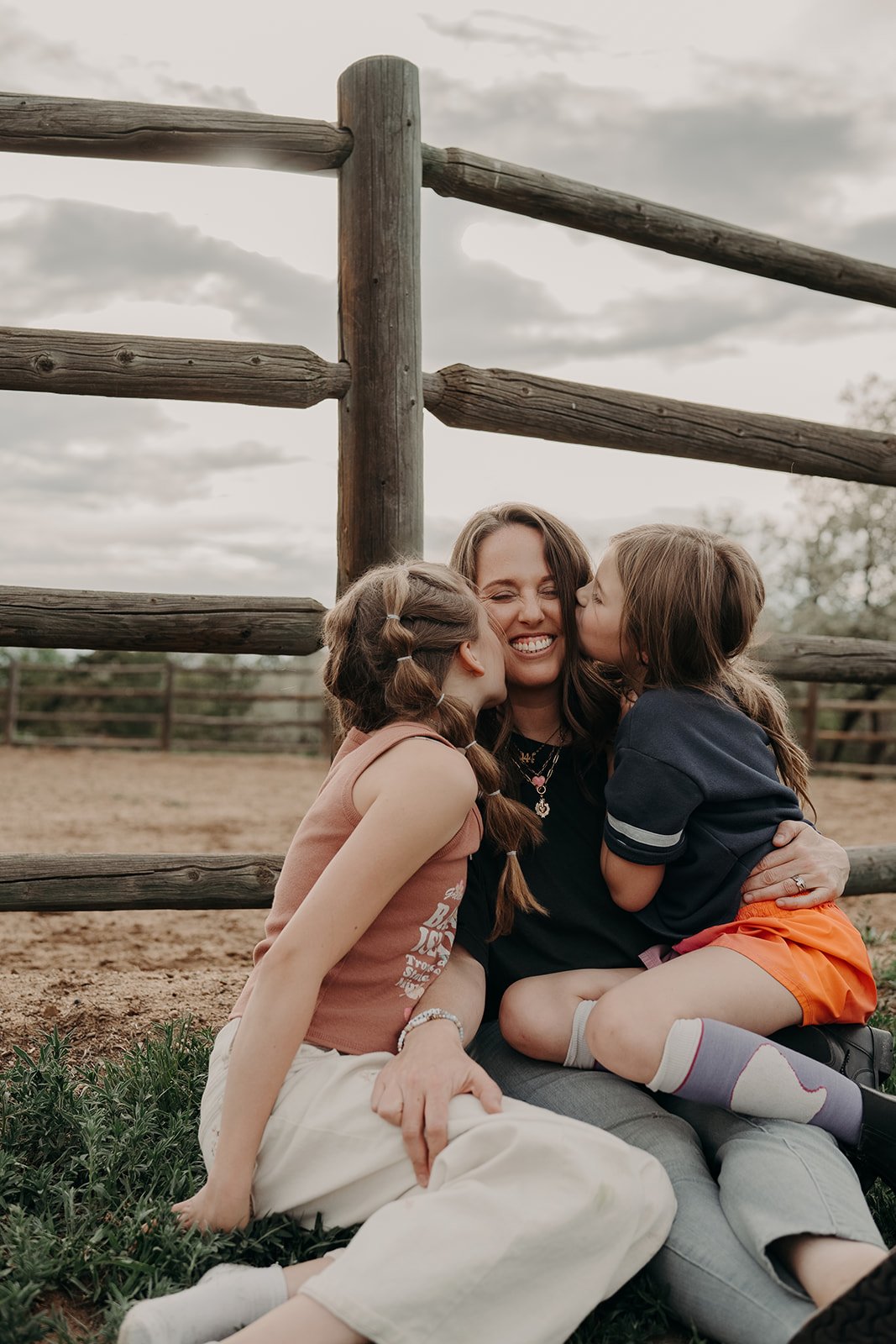 Beth Wienert with her daughters outdoors in Colorado