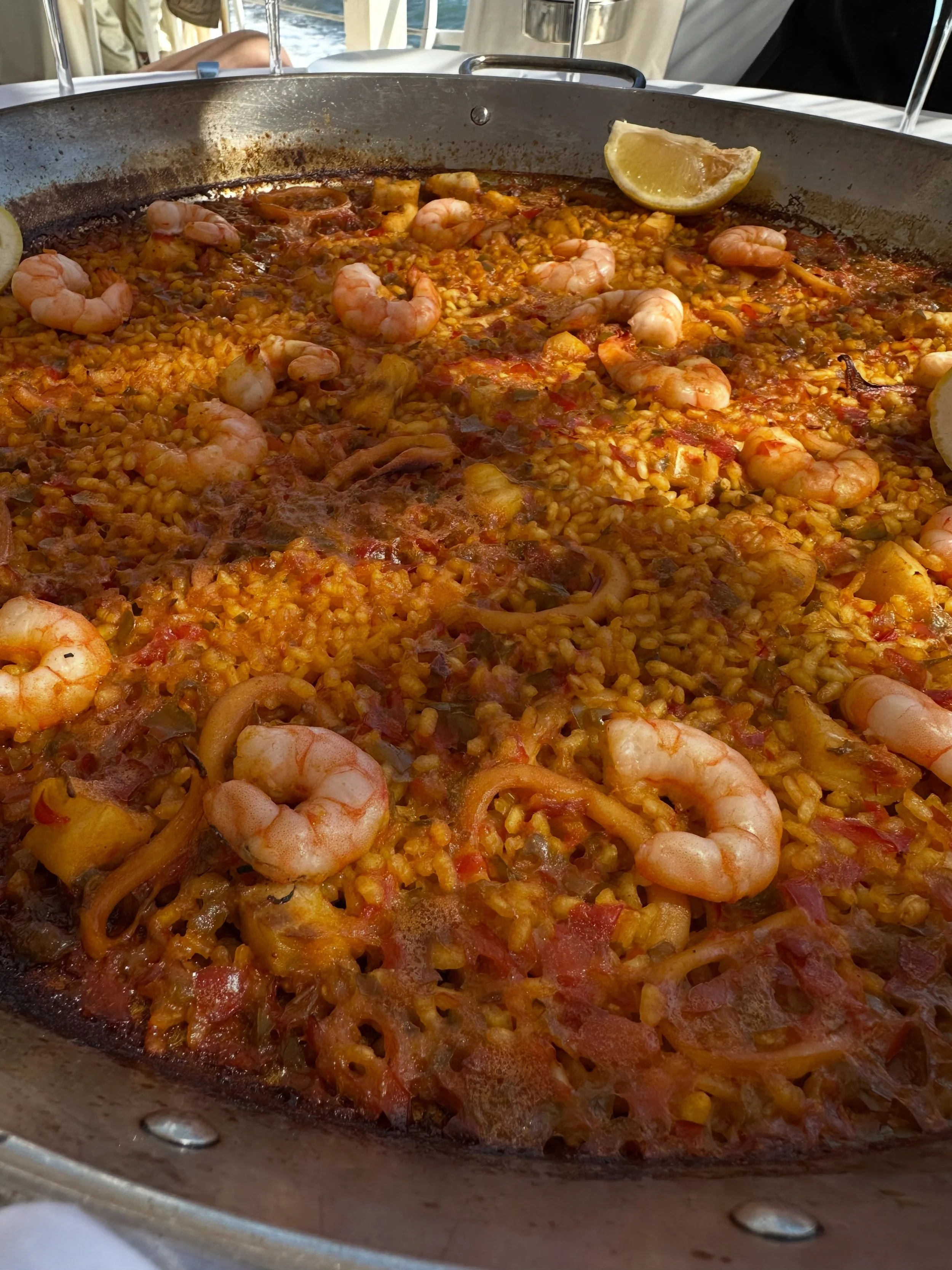 Paella in Marbella with our kids!  Delicious in every way.
#spanishstyle #dishing #putthatonyourplate #marbella #foodies