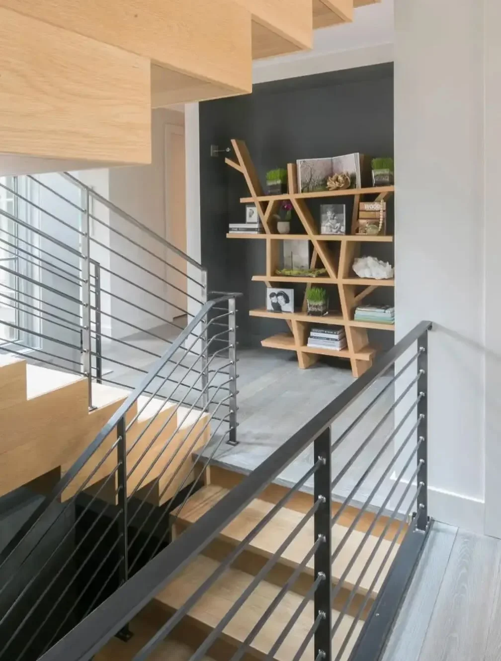 Sharing our custom sculptural staircase.  Each step is underlit.  The carpenter extraordinaire made each box one at a time.  So grateful for his artistry!
#architecture #metalwork #modernrustic #interiordesign #designerdeb
