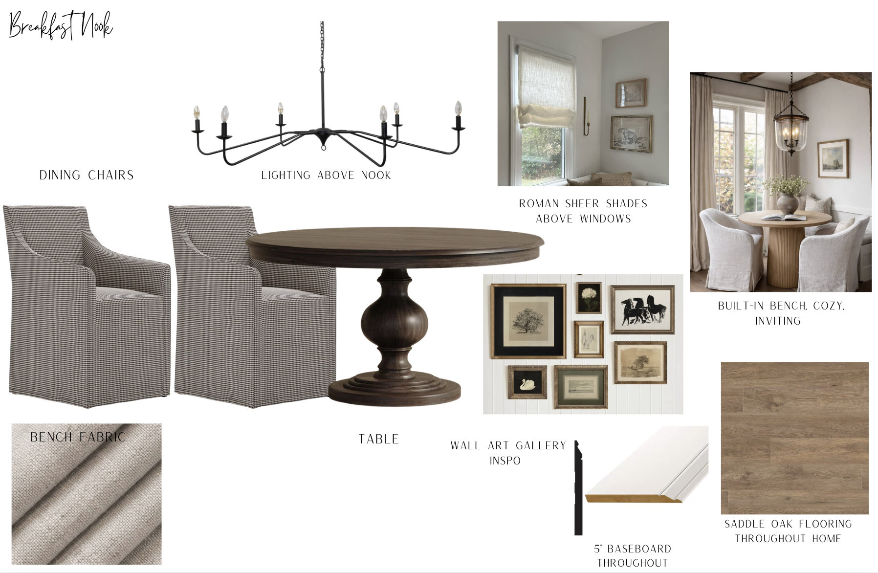 Mood boards, breakfast nook, residential design, interior designer, space planning