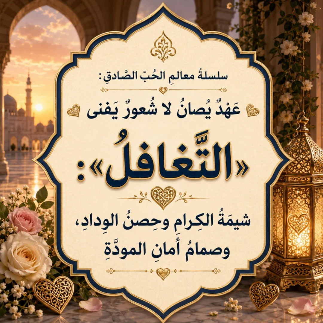 «التَّغافلُ»: شيمَةُ الكِرامِ وحِصنُ الوِدادِ، وصمامُ أَمانِ المودَّةِ..