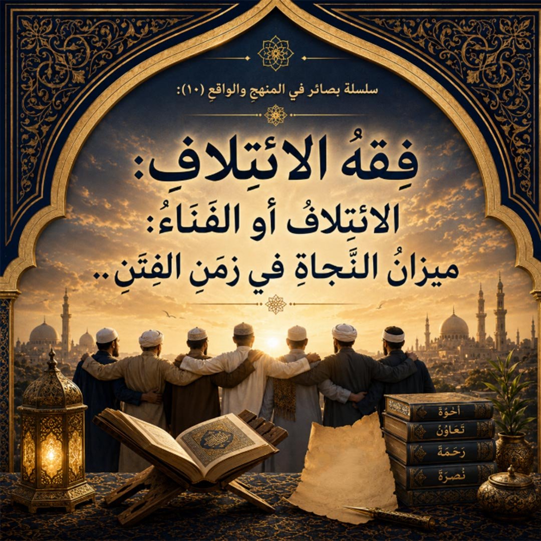 فقهُ الائتلافِ: الائتلافُ أَو الفناءُ: ميزانُ النَّجاةِ في زمنِ الفتنِ..