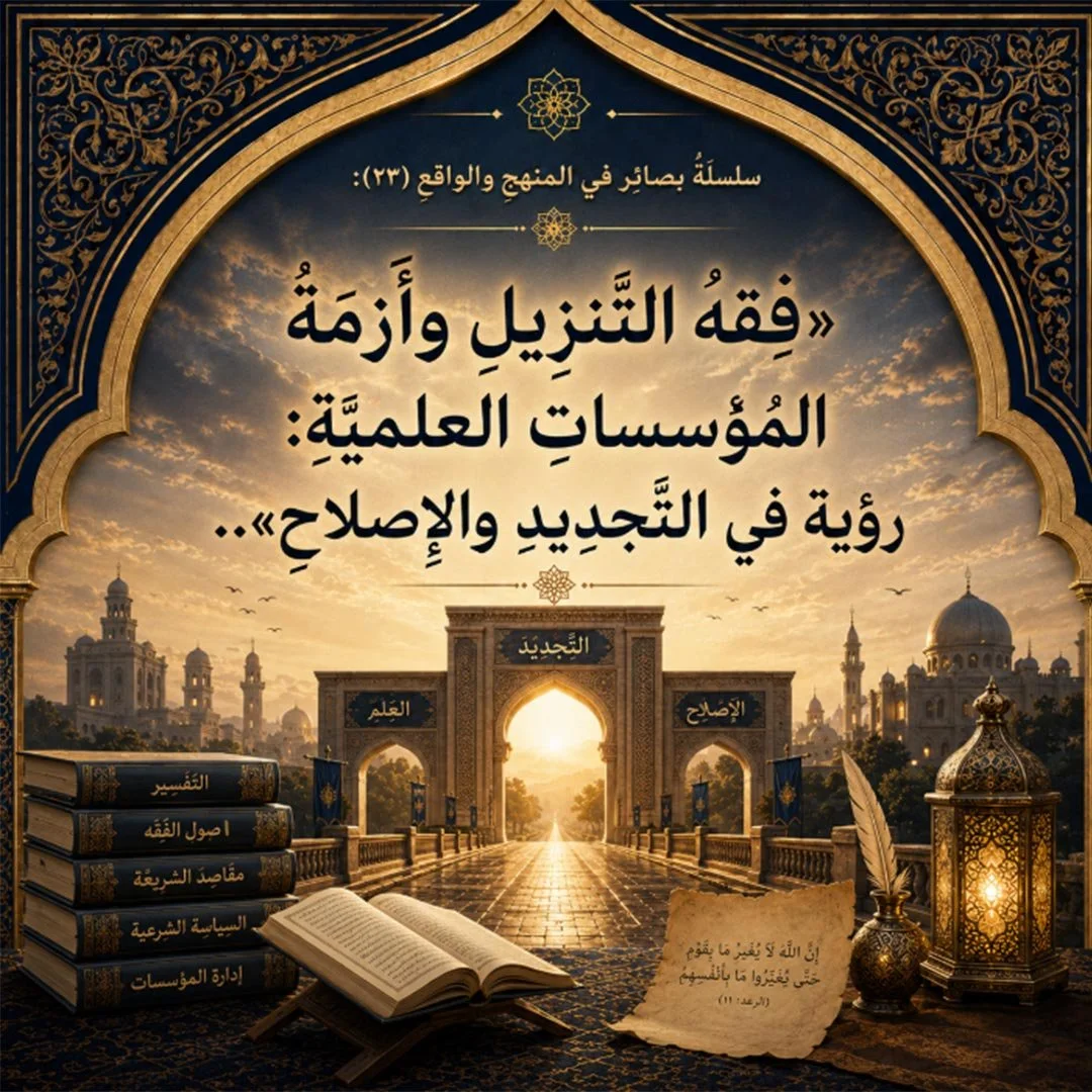 »فقهُ التَّنزيلِ وأَزمَةُ المؤَسَّساتِ العلميَّةِ: رؤْيةٌ في التَّجديدِ والإصلاحِ«..
