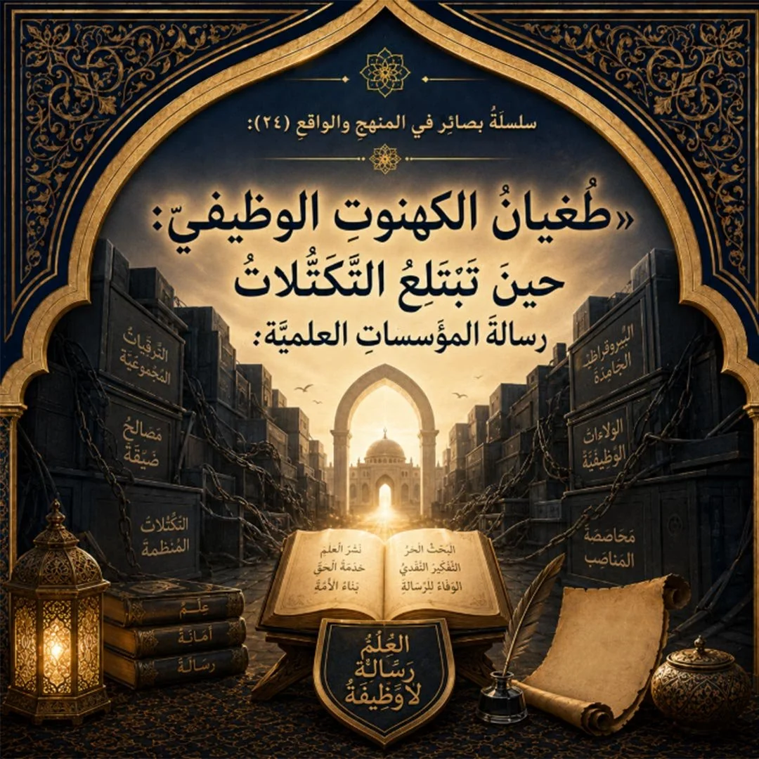 »طُغيانُ الكهنوتِ الوظيفيِّ: حينَ تبتلعُ التَّكتُّلاتُ رسالةَ المؤسَّساتِ العلميَّة«..