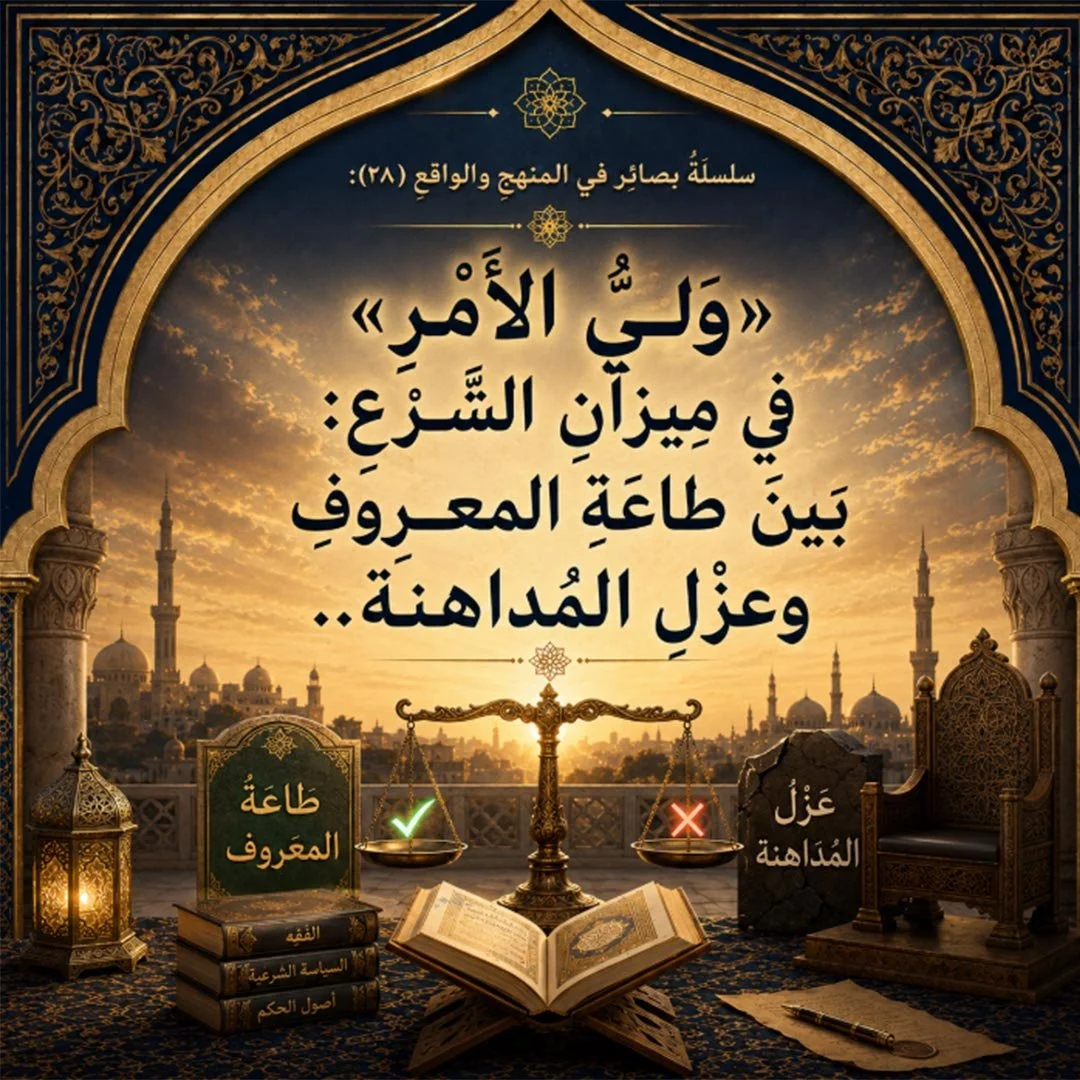 »وَليُّ الأَمْرِ« في ميزانِ الشَّرْعِ: بينَ طاعَةِ المعروفِ وعَزْلِ المُداهنَةِ..