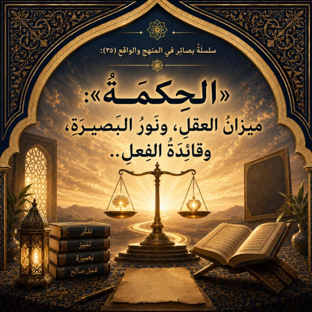 »الحِكْمَةُ«: ميزانُ العقلِ، ونورُ البَّصيرَةِ، وقائِدَةُ الفِعلِ..