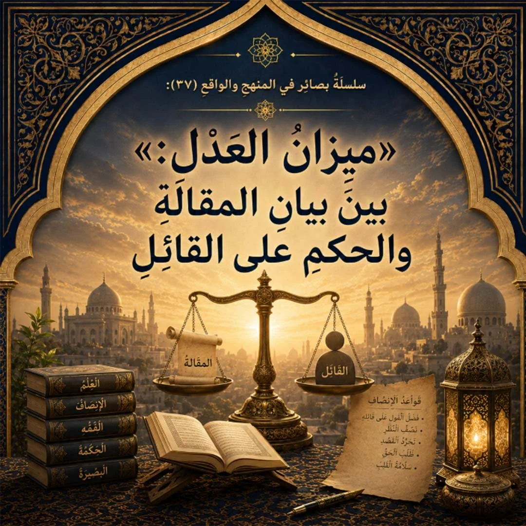 »ميزانُ العَدْلِ: بينَ بيانِ المقالَةِ والحكمِ على القائلِ«