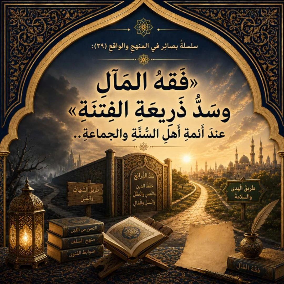 »فقهُ المآلِ وسَدُّ ذريعَةِ الفتنَةِ« عندَ أَئمَّةِ أَهلِ السُّنَّةِ والجماعَةِ..