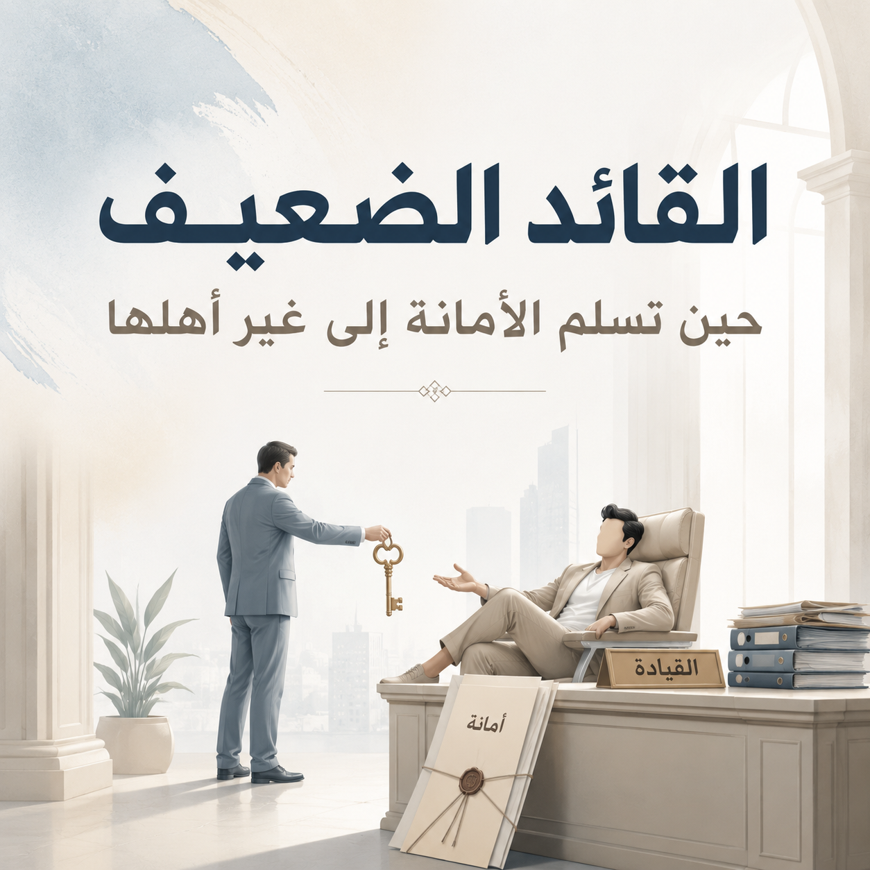 »القائِدُ الضَّعيفُ« حينَ تُسَلَّمُ الأَمانَةُ إلى غيرِ أَهلِها: