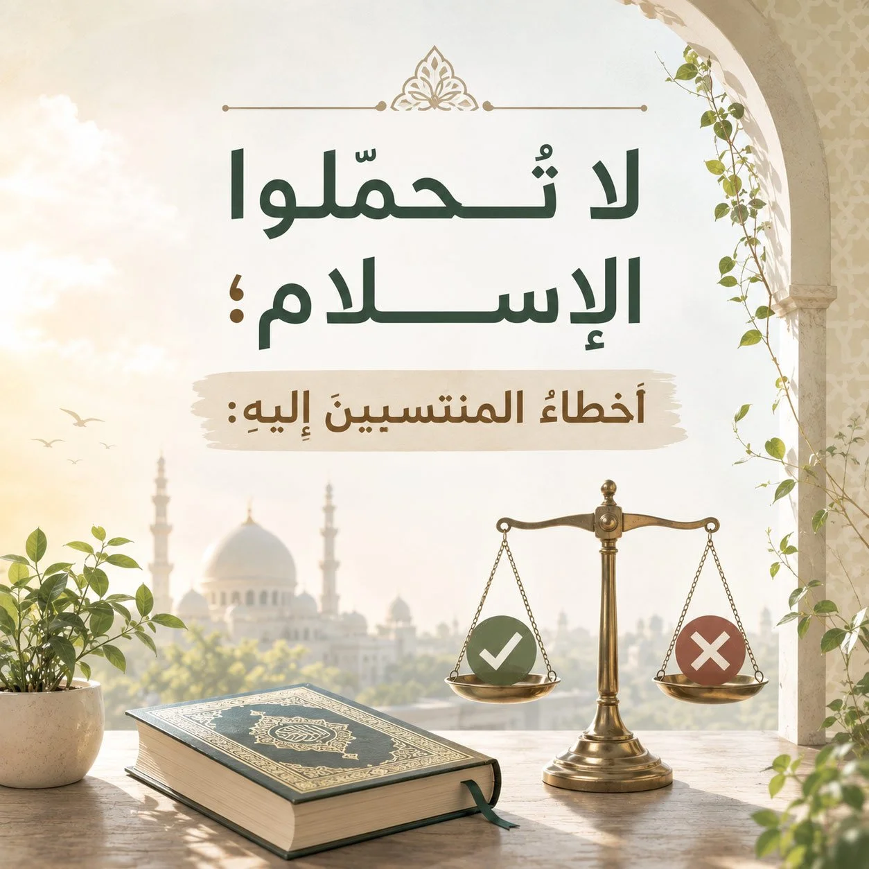 لا تُحمِّلوا الإسلامَ؛ أَخطاءَ المنتسبينَ إليهِ:
