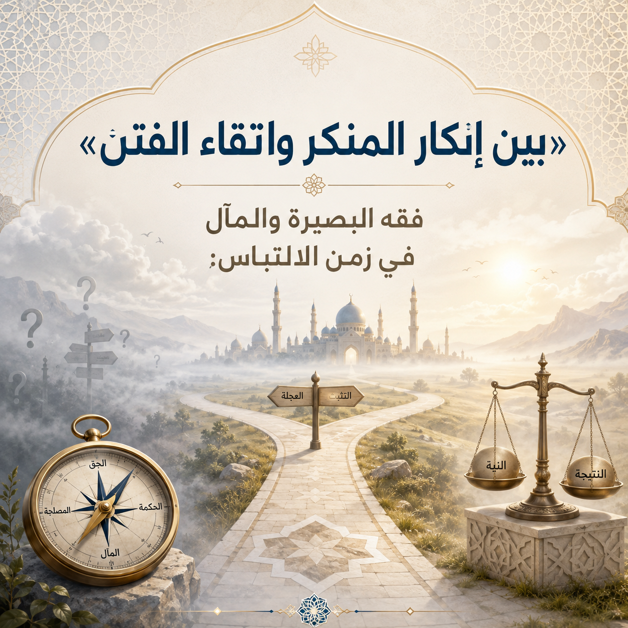 »بينَ إِنكارِ المنكرِ واتِّقاءِ الفِتنِ« فقهُ البصيرَةِ والمآلِ في زمَنِ الالتِباسِ: